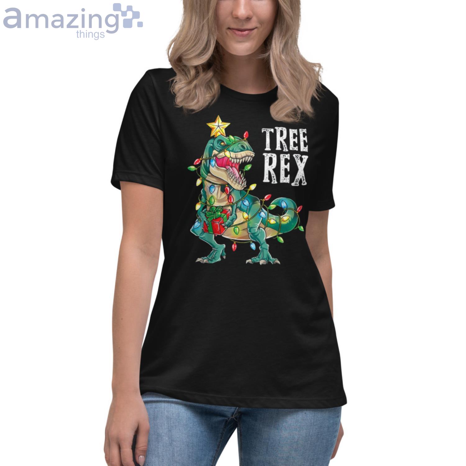 Christmas Dinosaur Tree Rex Pajamas Men Boys Xmas Lights Shirt image Christmas Dinosaur Tree Rex Pajamas Men Boys Xmas Lights Shirt Product Photo 6