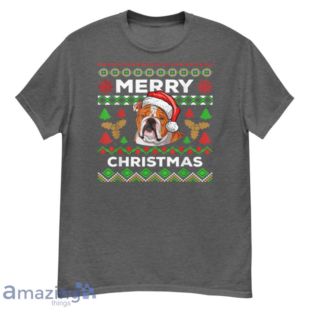 Christmas Dog Lover Ugly Sweater Christmas Bulldog Tee Christmas Shirt - G500 Men’s Classic T-Shirt-1