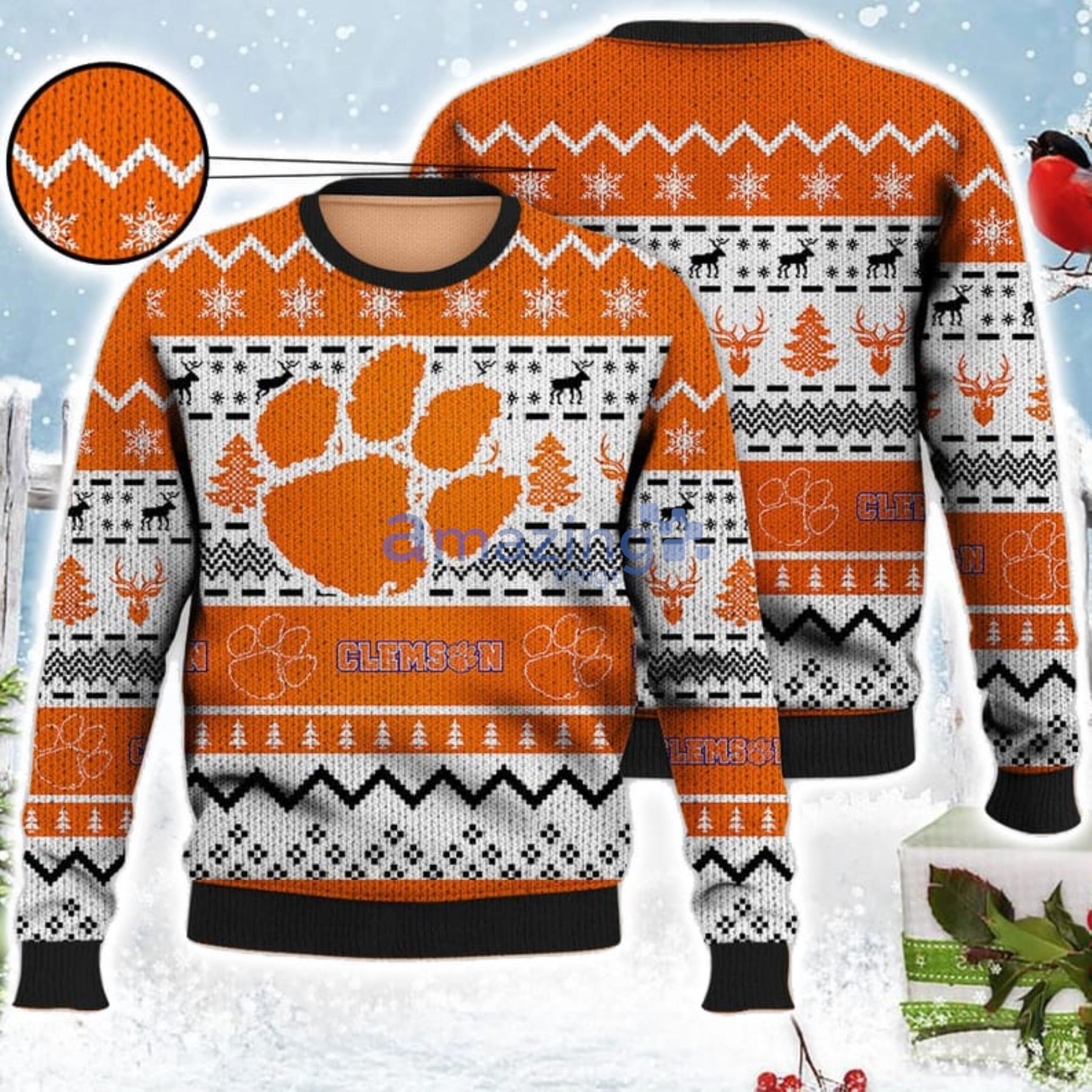 Christmas Gift Clemson Tigers Season Ugly Christmas Sweater image Christmas Gift Clemson Tigers Season Ugly Christmas Sweater Product Photo 2