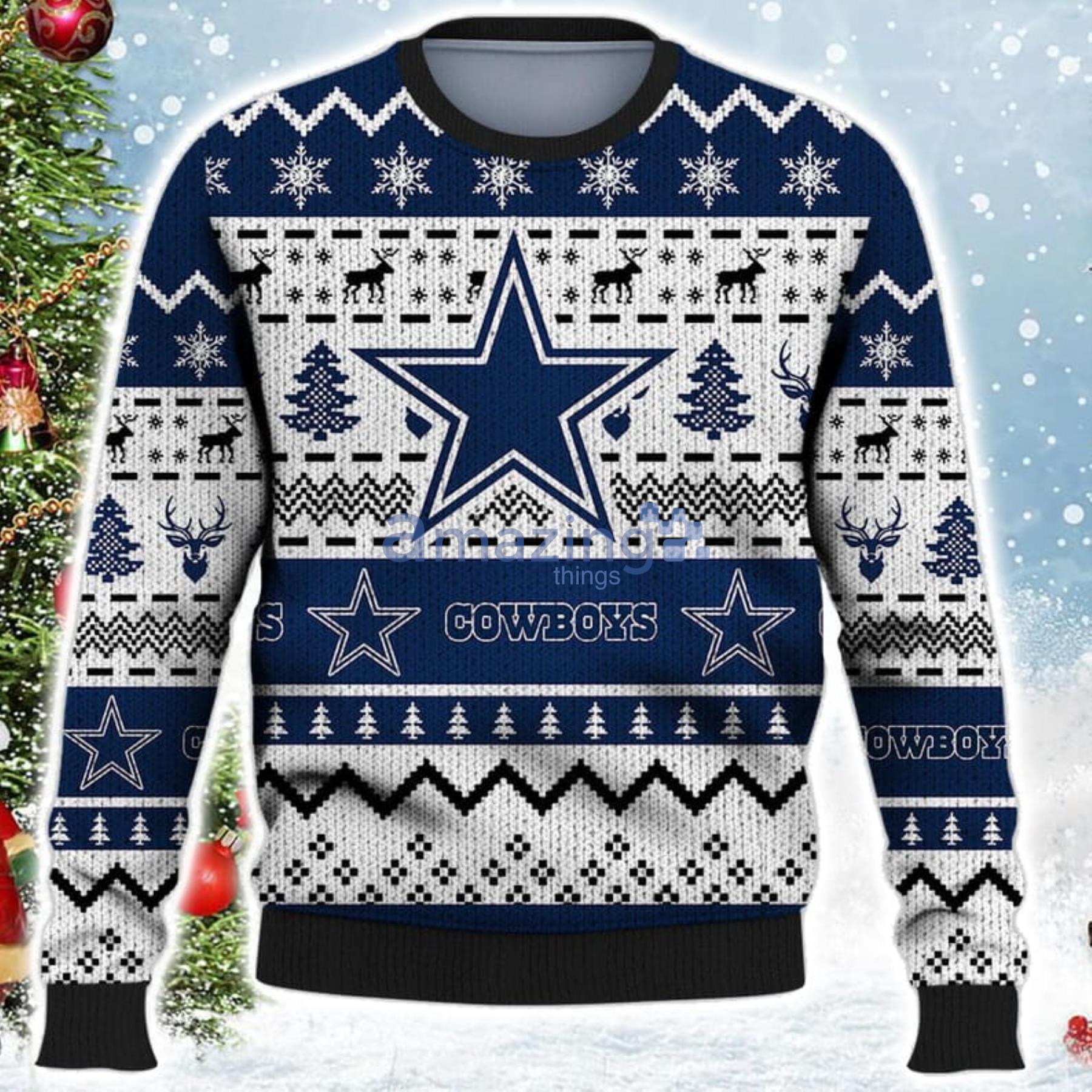 cowboys light up christmas sweater
