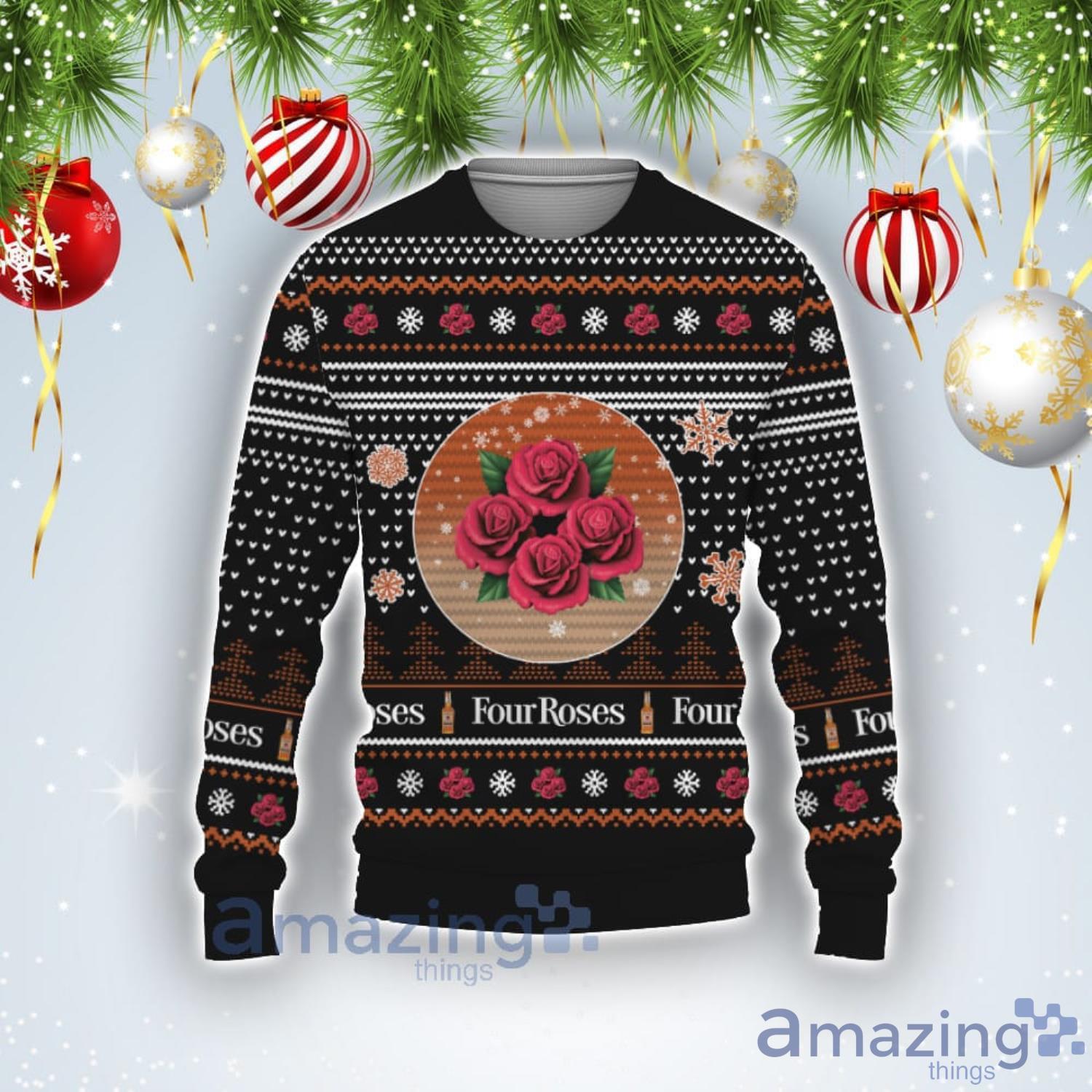 Christmas Gift Four Roses Whiskey Ugly Christmas Sweater Product Photo 1