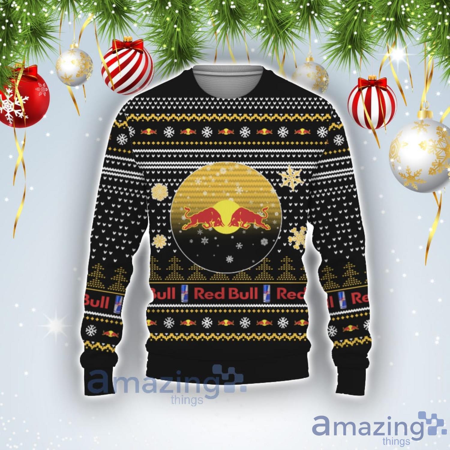 Christmas Gift Redbull Soft Drink Ugly Christmas Sweater Product Photo 1