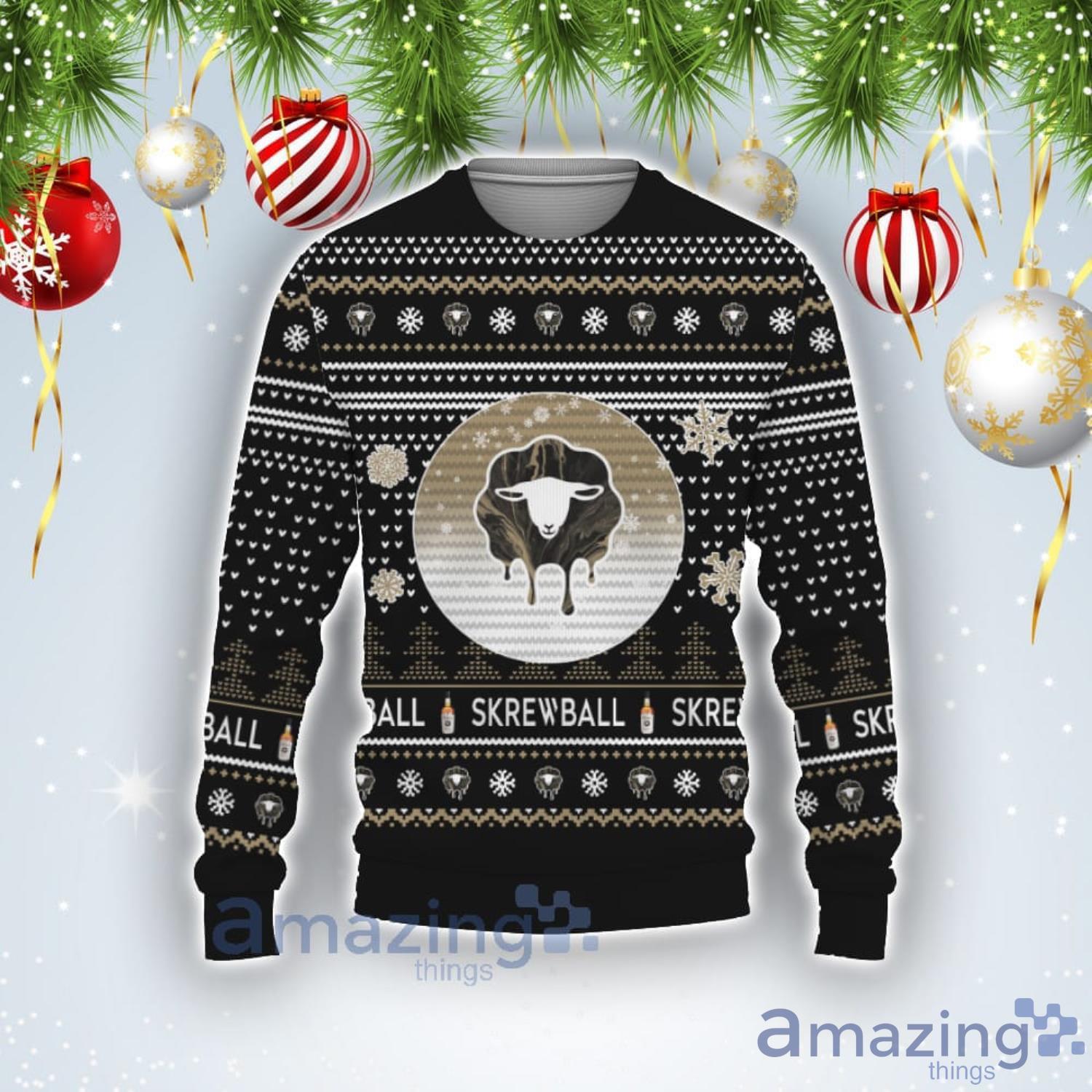 Christmas Gift Skrewball Whiskey Ugly Christmas Sweater Product Photo 1