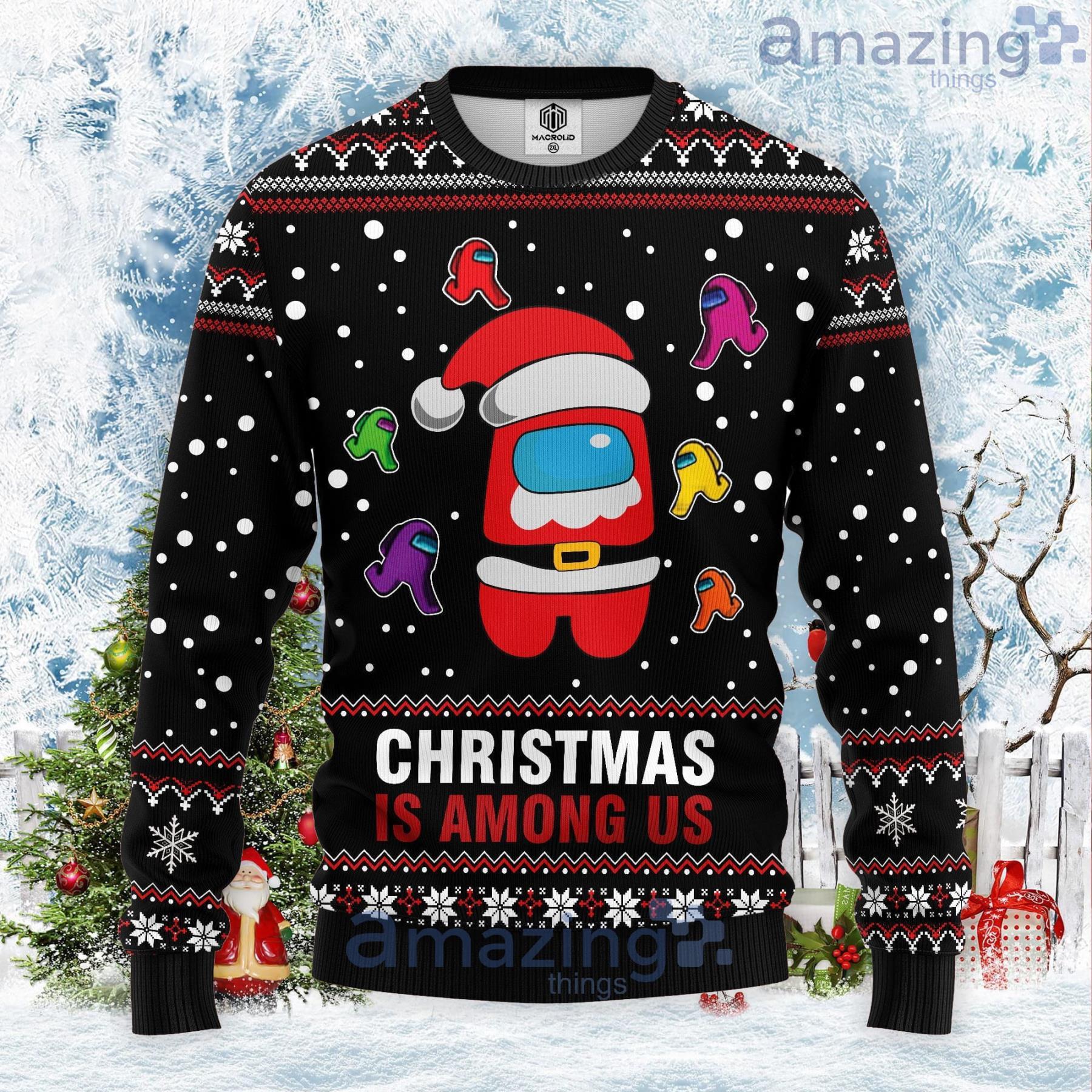 Christmas Is Mong Us Santa Ugly Christmas Sweater Product Photo 1