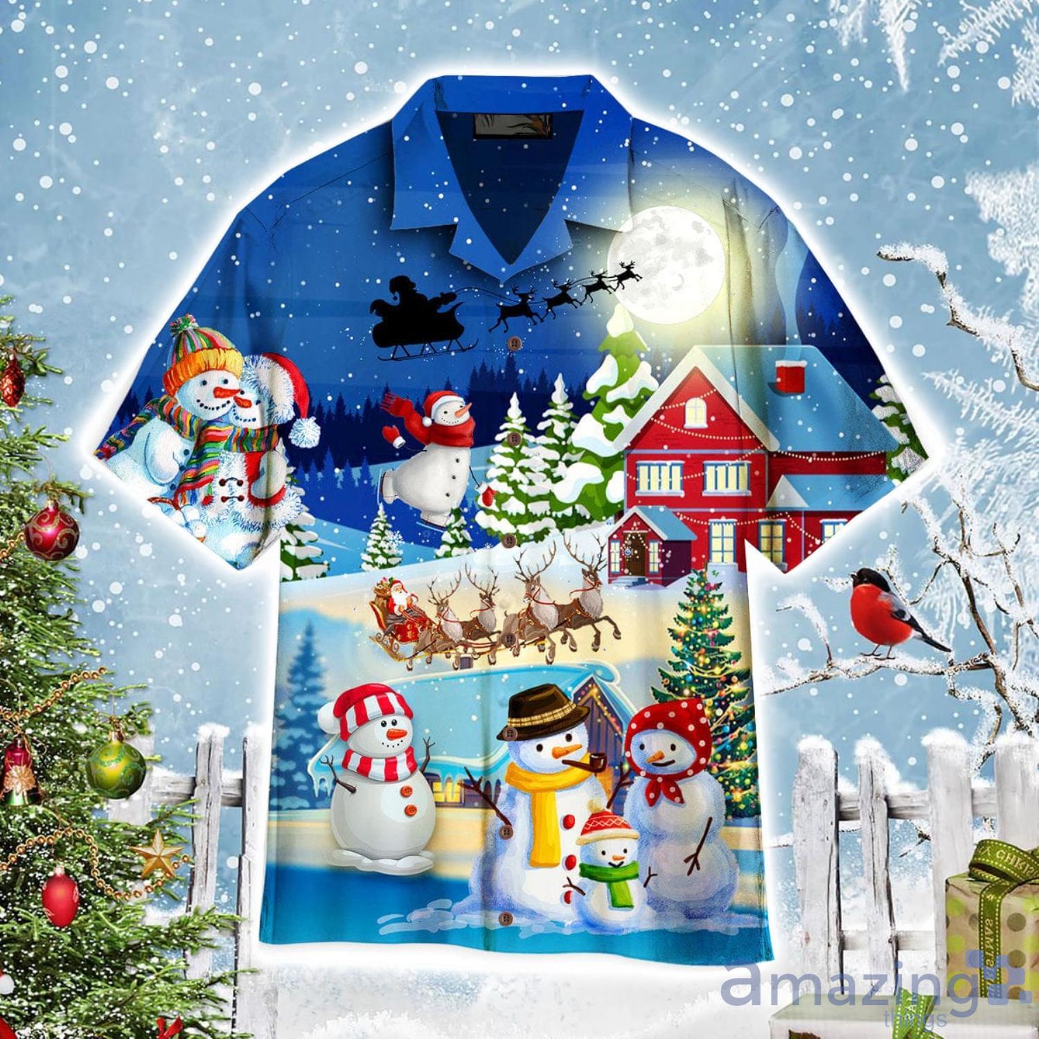 Christmas Santa Claus Family In Love Light Aloha Cute Christmas Gift Cute Christmas Gift Hawaiian Shirt Product Photo 1