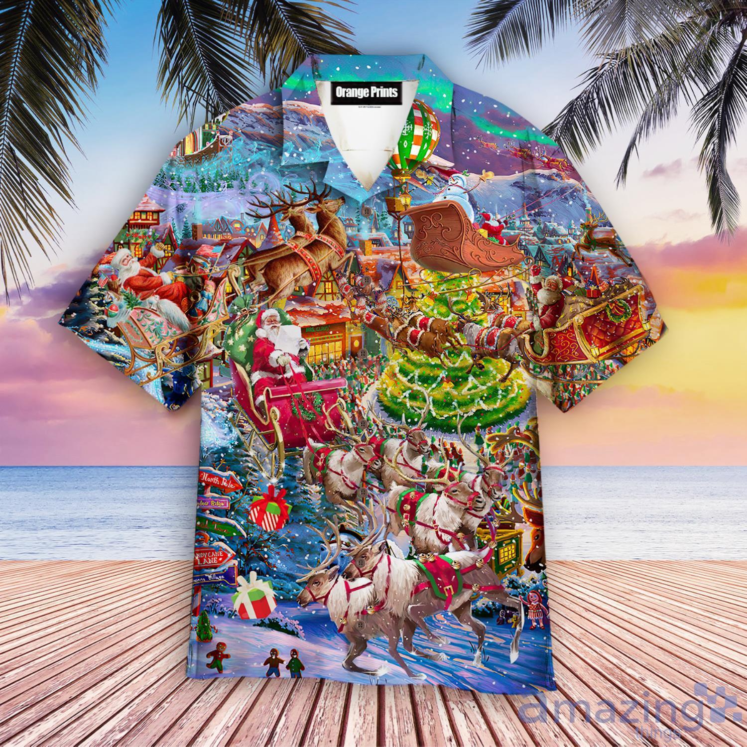 Christmas Say Hi From Santa Aloha Cute Cute Christmas Gift Hawaiian Shirt Product Photo 1