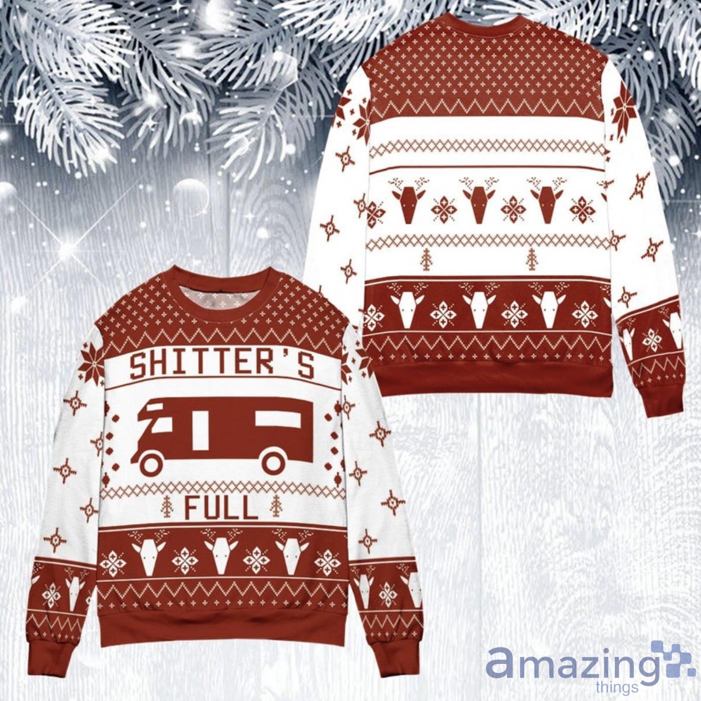 Christmas Vacation Shitter's Red Ugly Christmas Sweater Product Photo 1
