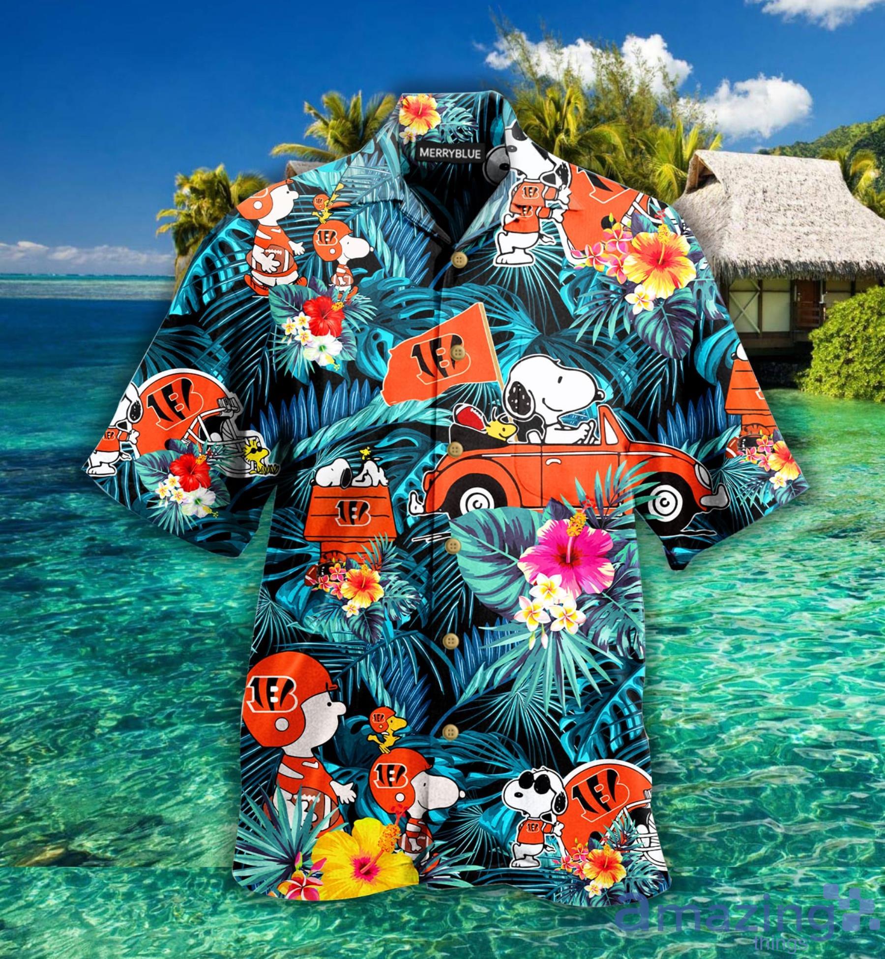 Cincinati Bengals Snoopy Tropical Hawaiian Shirt Product Photo 1