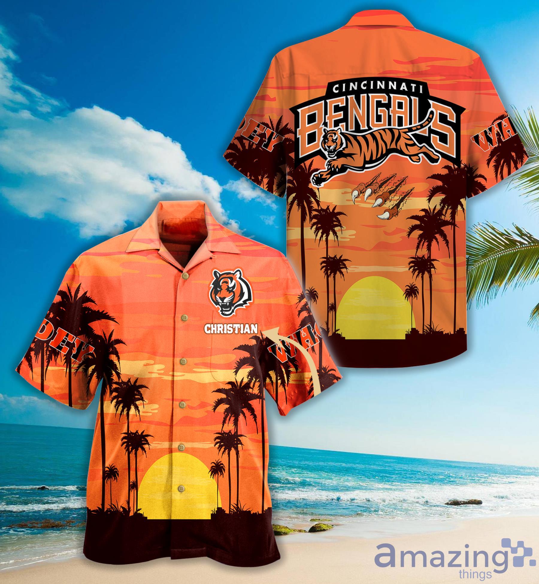 Cincinati Bengals SunSet Hawaiian Shirt Product Photo 1