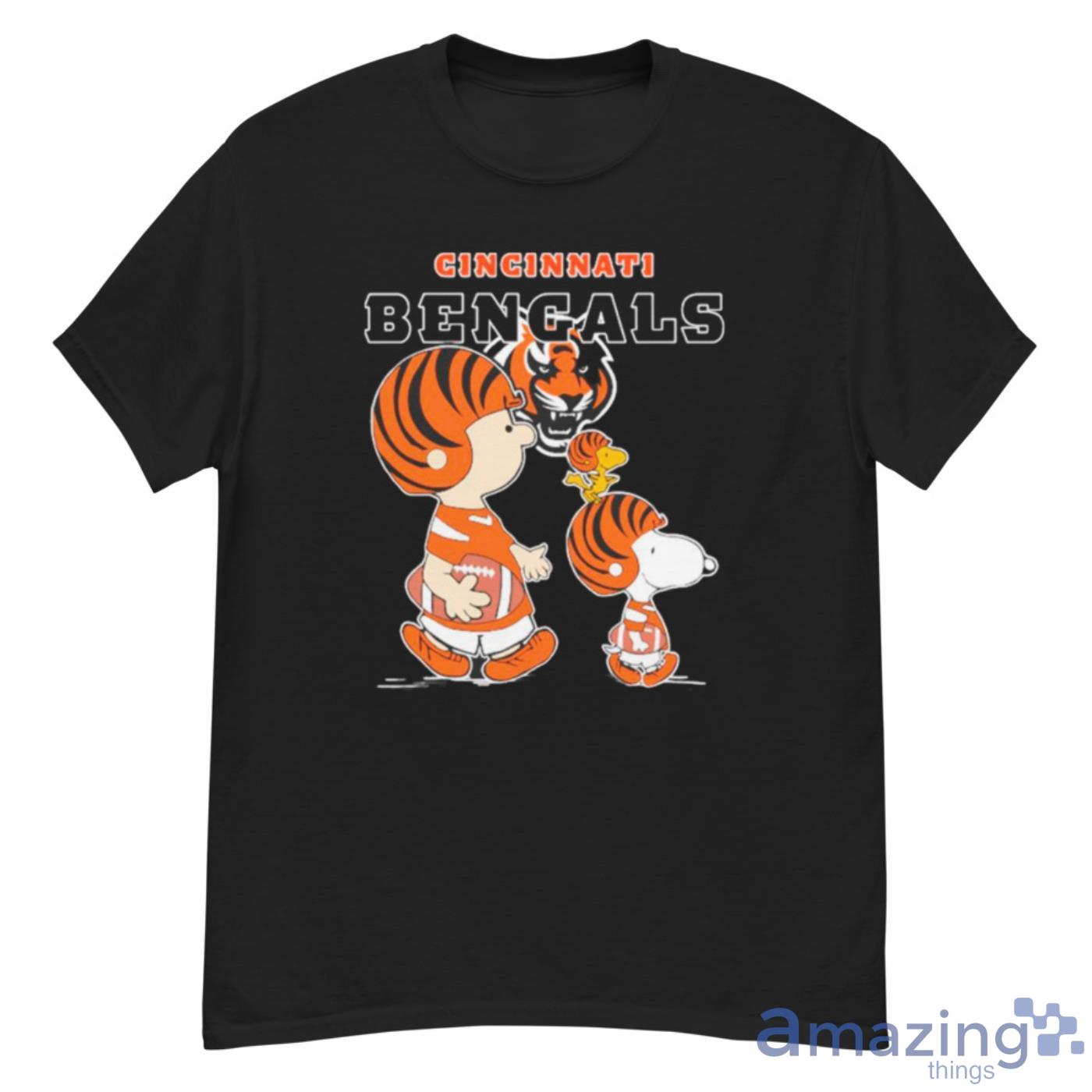 Cincinnati Bengals Let’s Play Football Together Snoopy Charlie Brown And Woodstock Shirt - G500 Men’s Classic T-Shirt