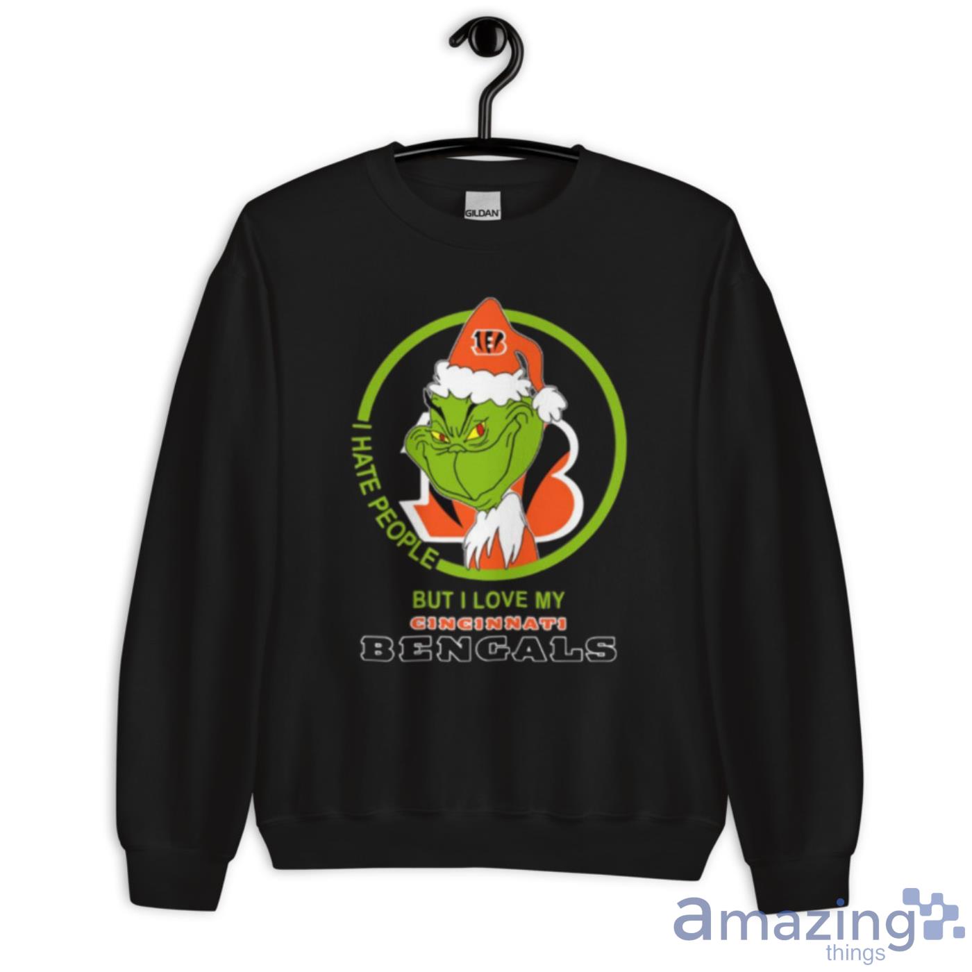 Cincinnati Bengals NFL Christmas Grinch I Hate People But I Love My  Favorite Football Team Shirt