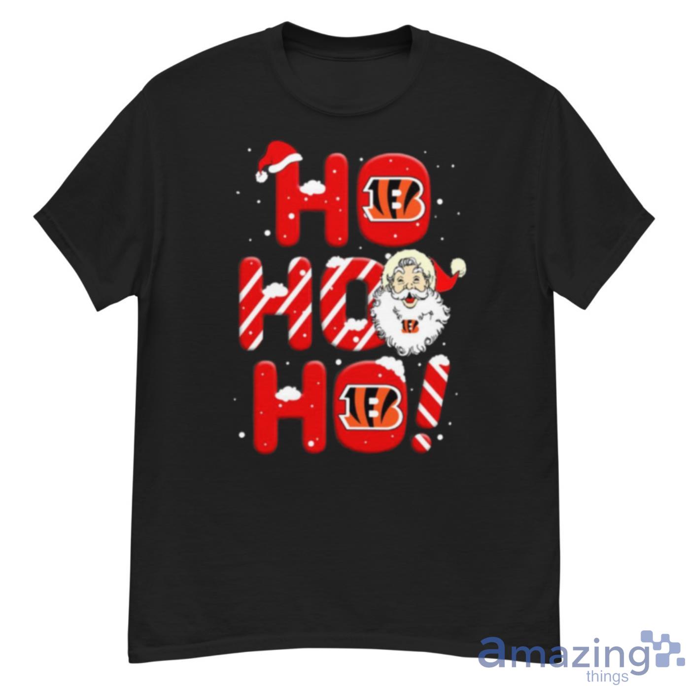 Cincinnati Bengals NFL Football Ho Ho Ho Santa Claus Merry Christmas Shirt - G500 Men’s Classic T-Shirt