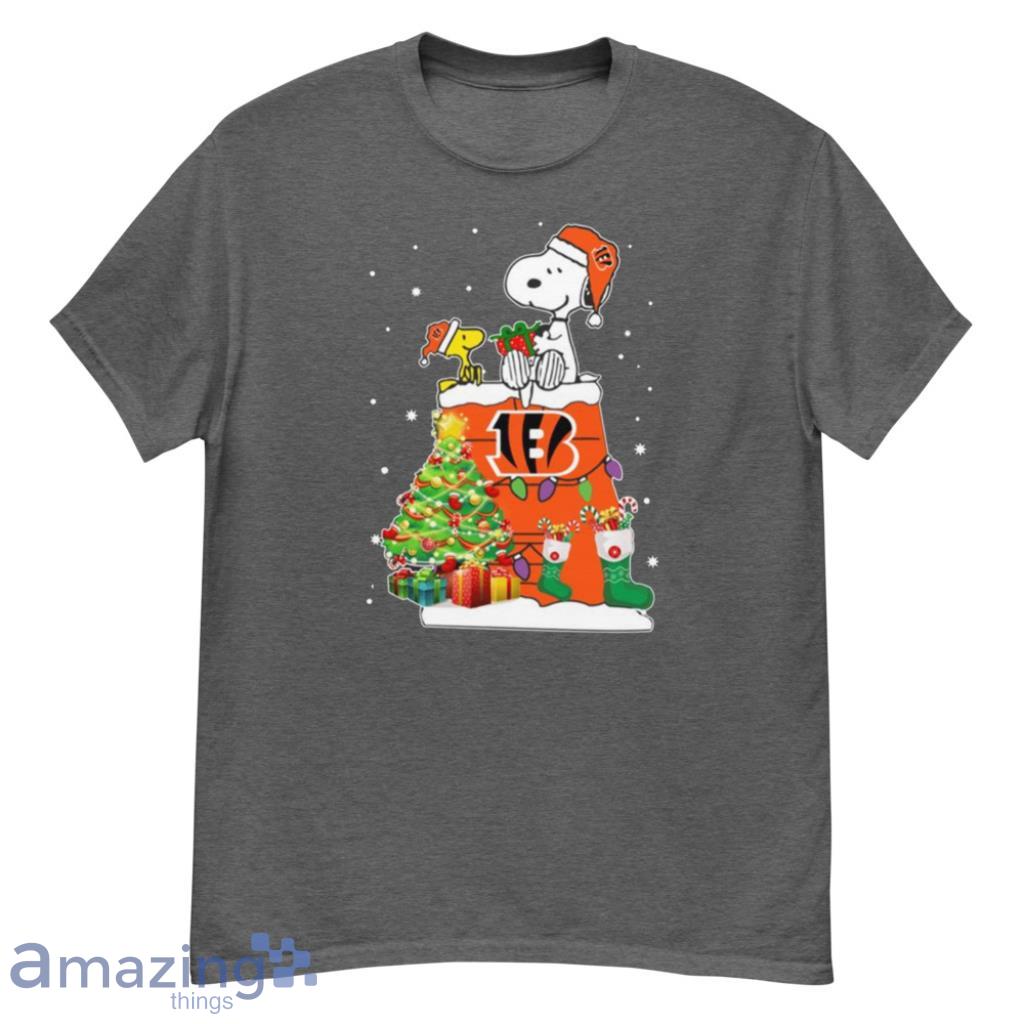 Cincinnati Bengals Snoopy And Woodstock Christmas Shirt - G500 Men’s Classic T-Shirt-1