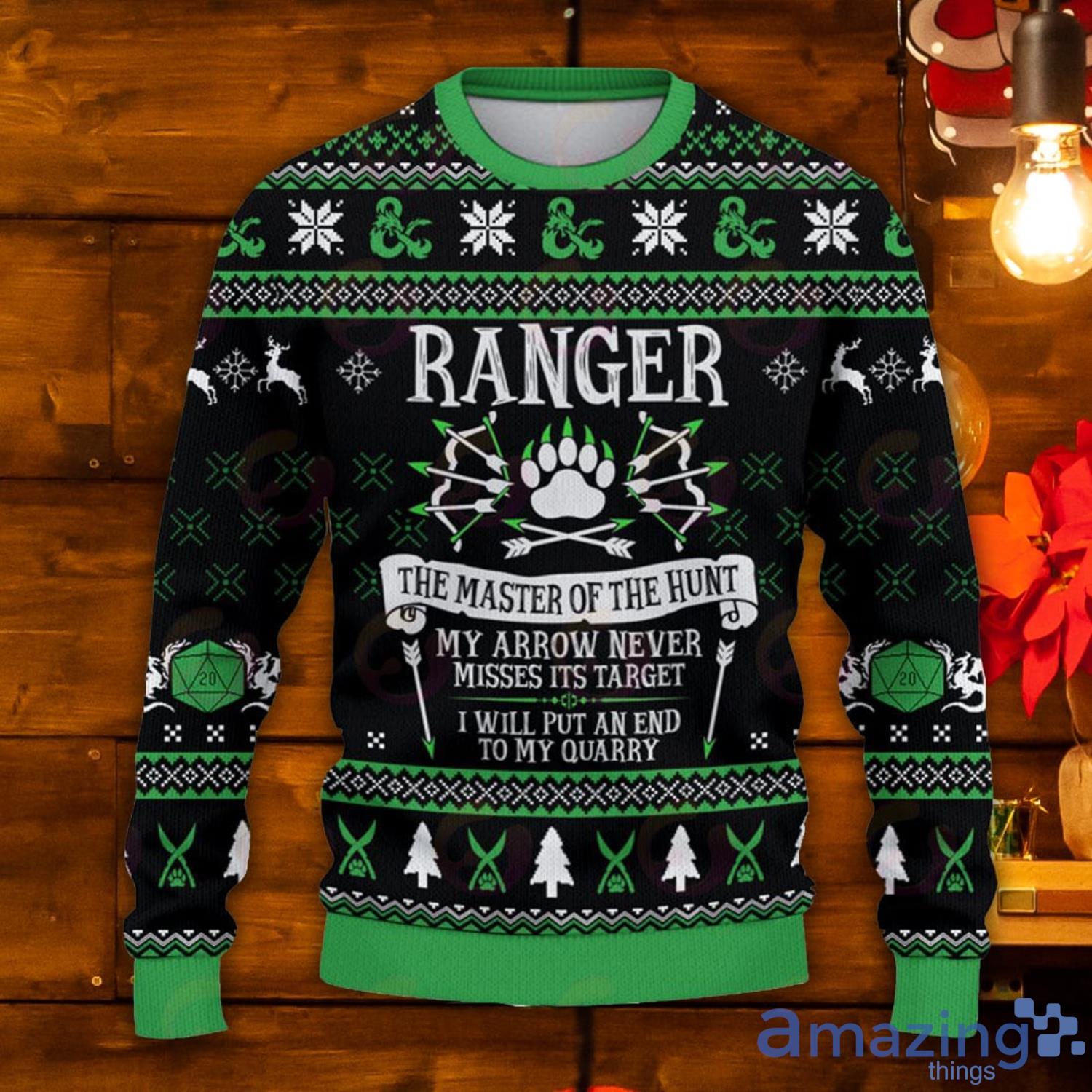 Classes Ranger The MAster Of The Hunt Ugly Christmas Sweater Product Photo 1