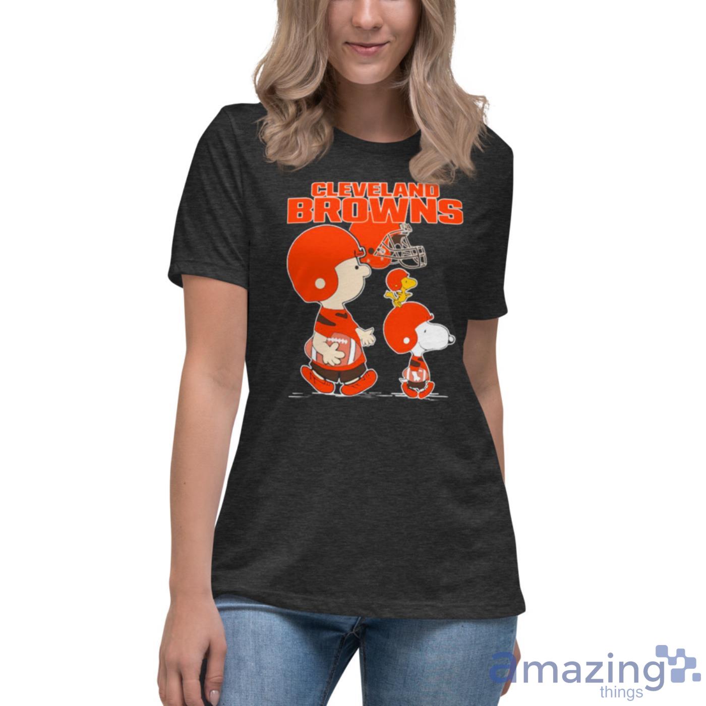 Snoopy And Charlie Brown Happy Cleveland Browns Shirt