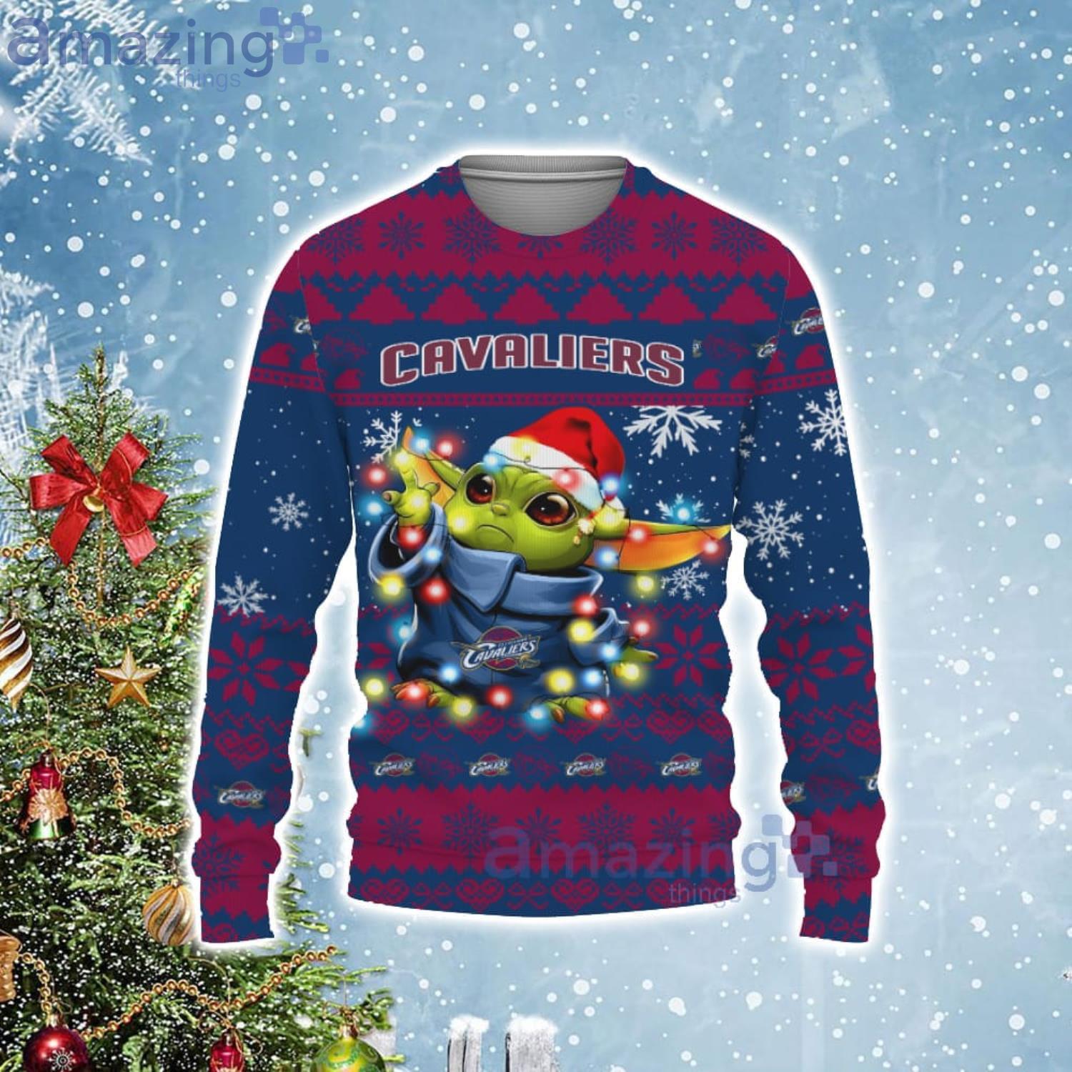 Cleveland Cavaliers Baby Yoda Star Wars Sports Football American Ugly Christmas Sweater Product Photo 1