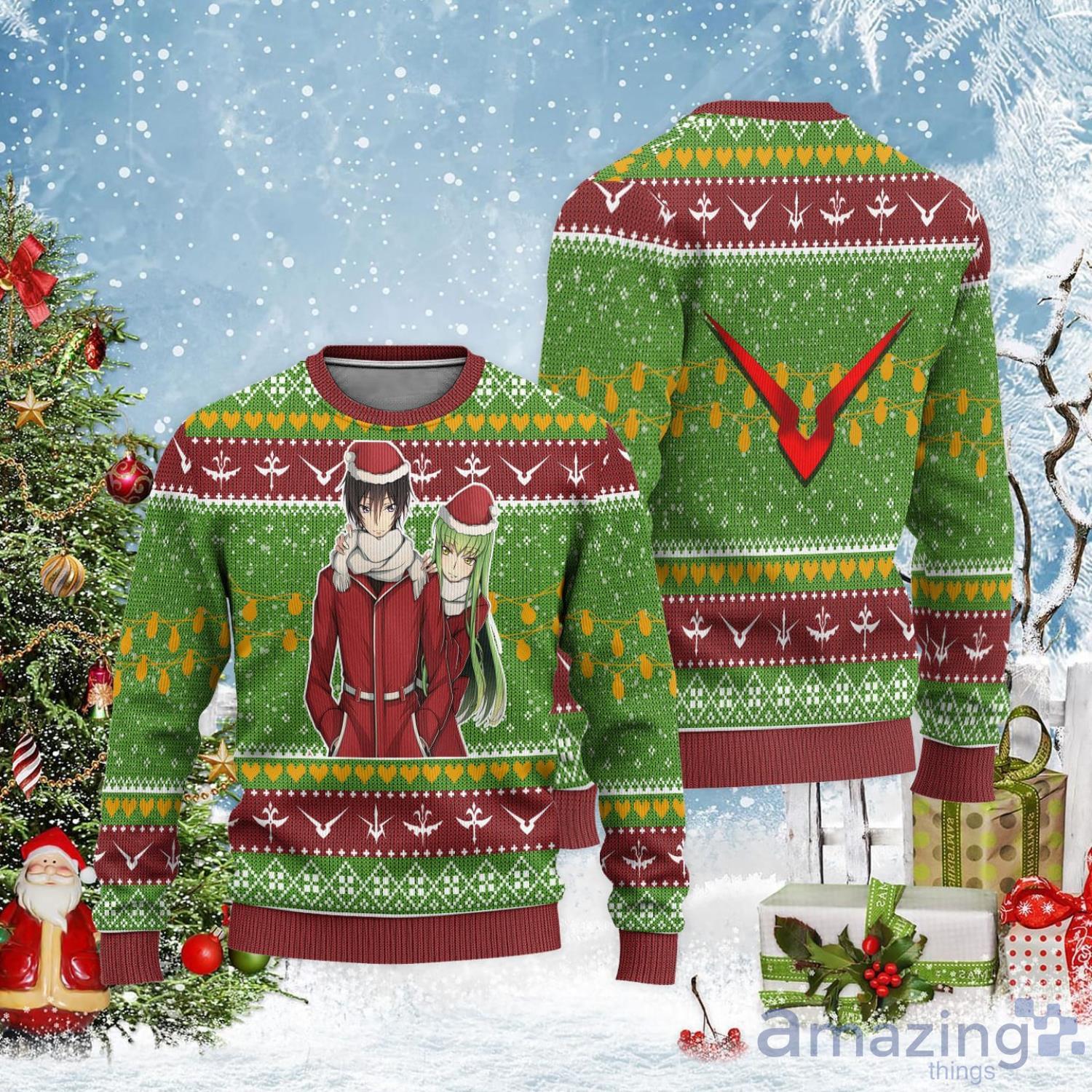 Code Geass Ugly Christmas Sweater Custom C.C. x Lelouch Christmas Gift Product Photo 1
