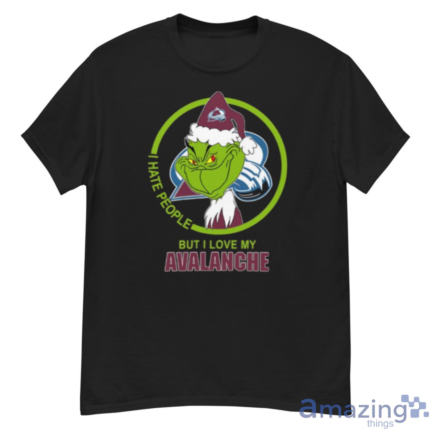 Colorado Avalanche NHL Christmas Grinch I Hate People But I Love My Favorite Hockey Team Shirt - G500 Men’s Classic T-Shirt