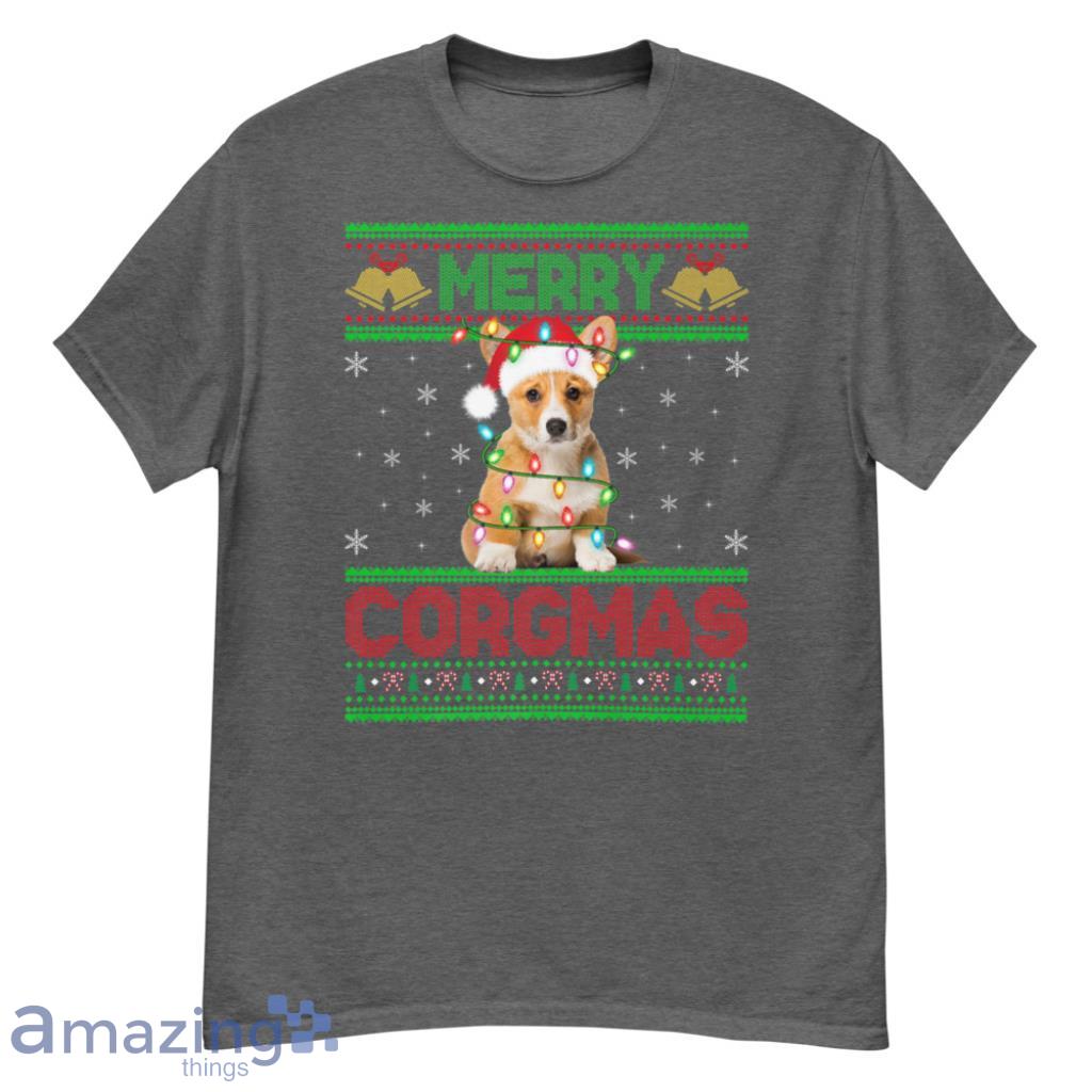 Corgmas Corgi Dog Lighting Ugly Santa Corgi Christmas Christmas Shirt - G500 Men’s Classic T-Shirt-1