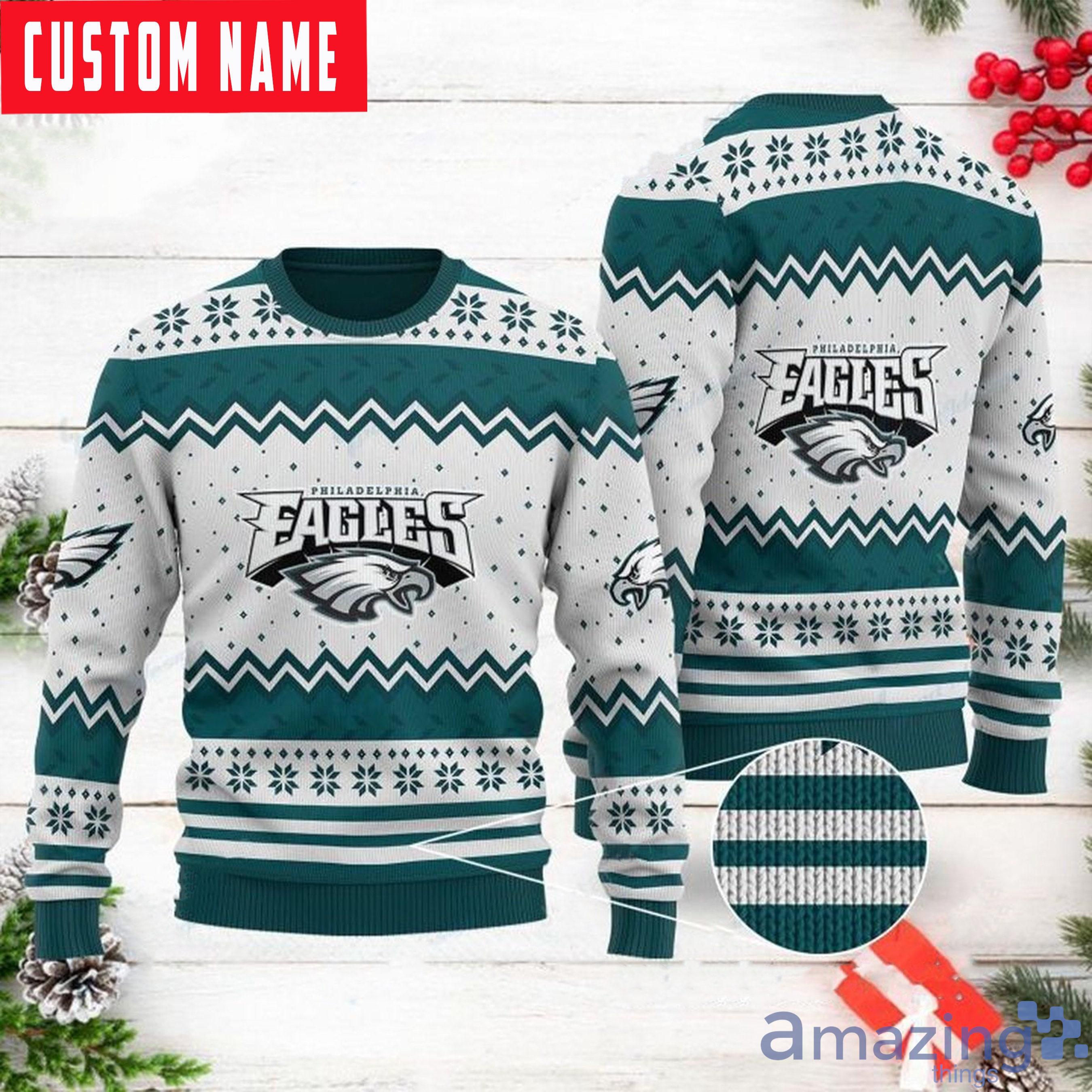Custom Eagles NFL Football Team Christmas Gift Ugly Christmas Sweater Product Photo 1