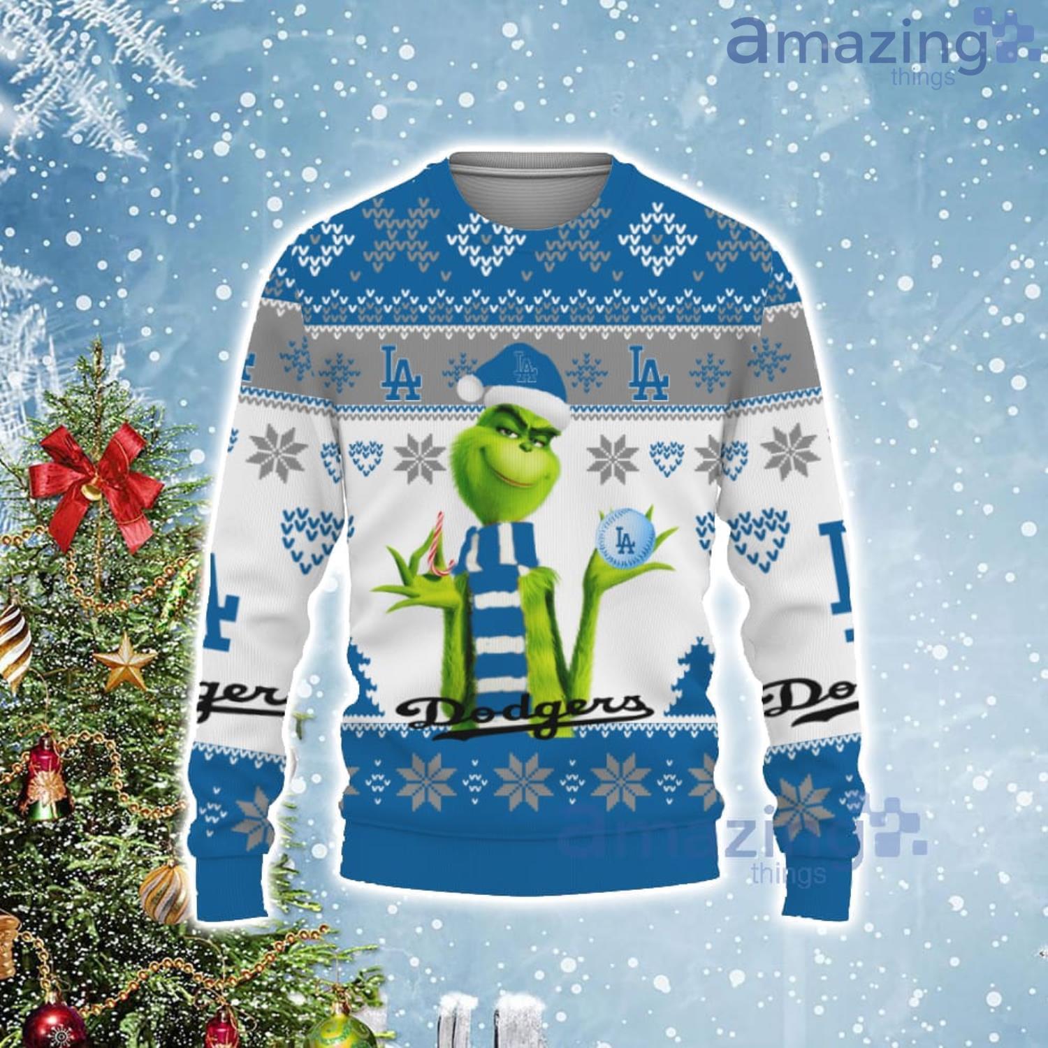 Cute Grinch American Baseball Los Angeles Dodgers Ugly Christmas Sweater