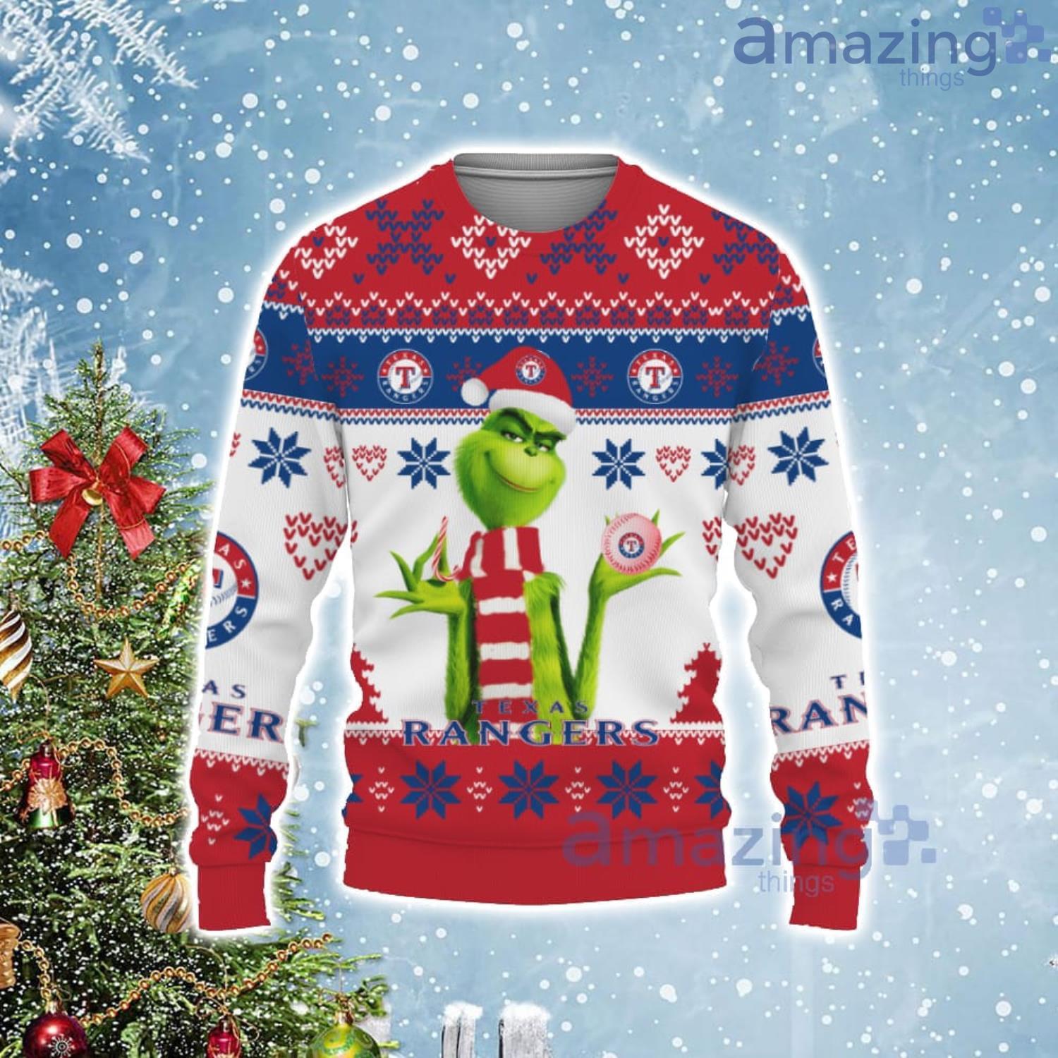 Texas Rangers Grinch Christmas AOP Sweater