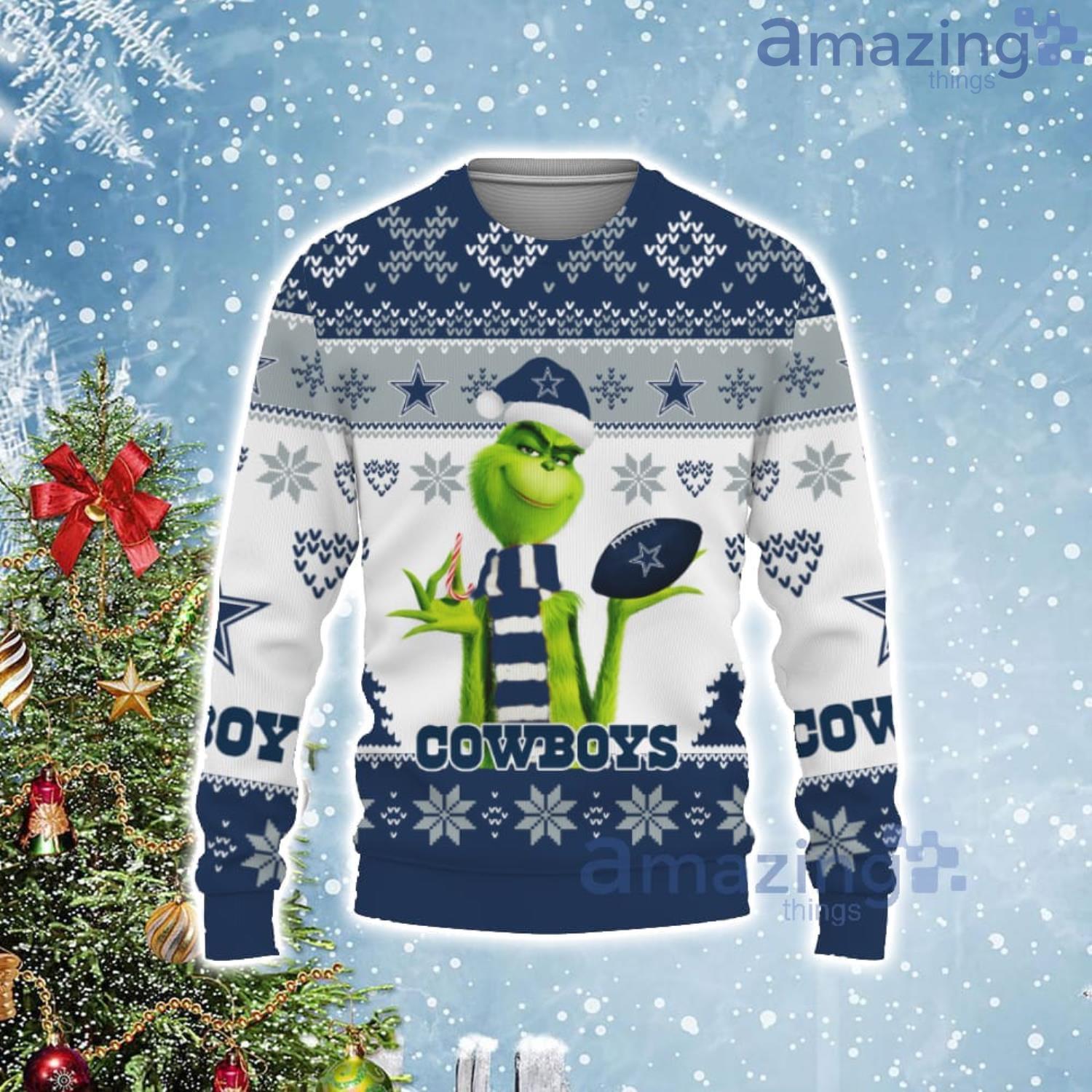 NFL Dallas Cowboys 12 Grinch Xmas Day Christmas Ugly 3D Sweater