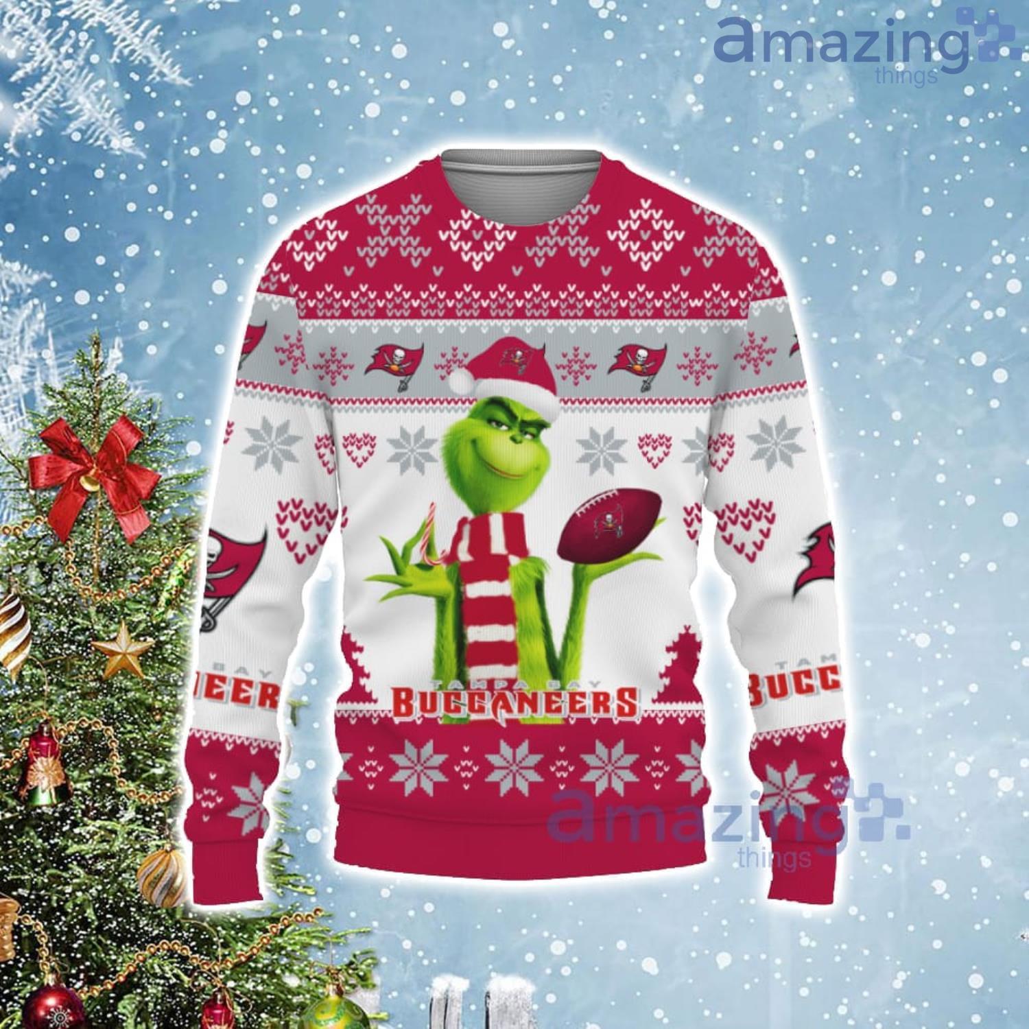 For NFL Fans Tampa Bay Buccaneers Grinch Hand Funny Christmas Gift Ugly  Christmas Sweater