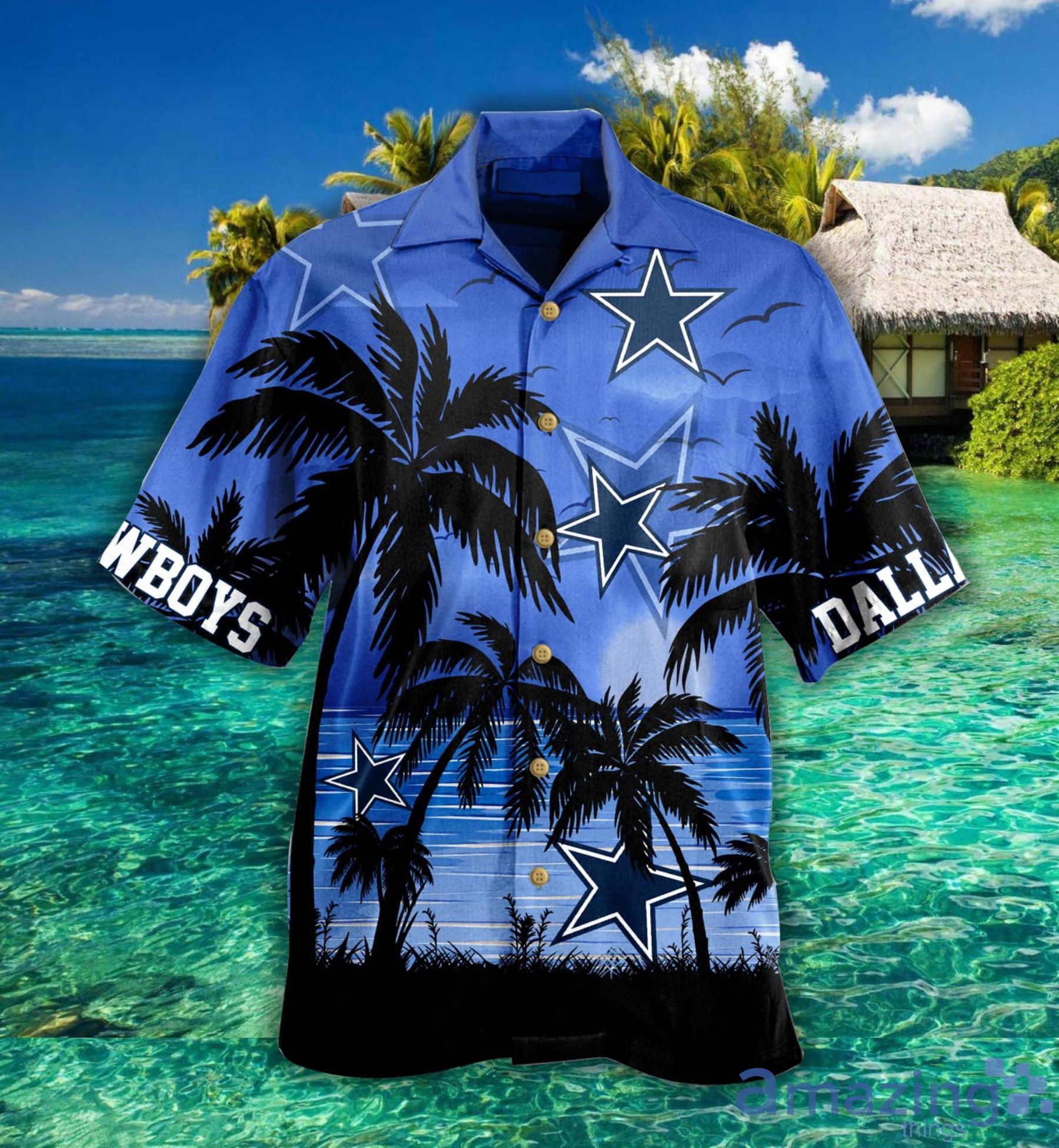 Dallas Cowboy Palm Sunset Hawaiian Shirt For Fans Product Photo 1