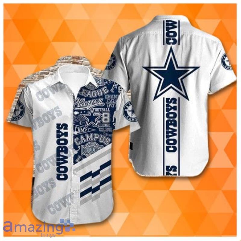 Dallas Cowboys All Over Print White Hawaiian Shirt Product Photo 1