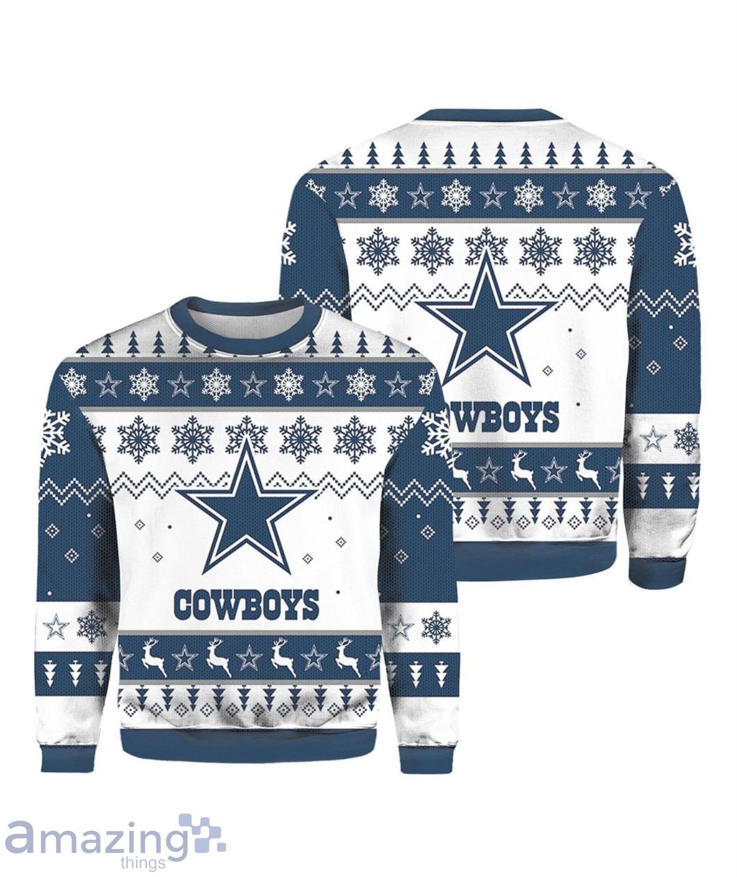 3D Print Dallas Cowboys Sweater NFL Fans Ugly Christmas Sweater