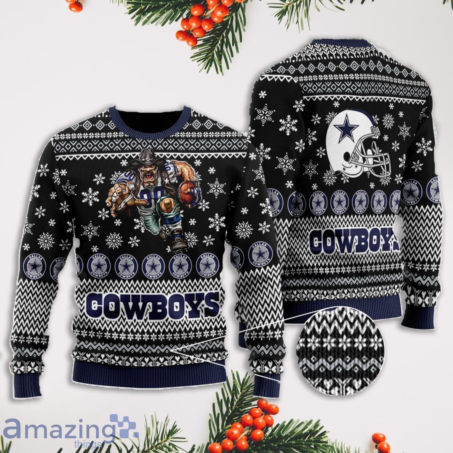 Dallas Cowboys Football All Over Print 3D Ugly Christmas Sweater Product Photo 1