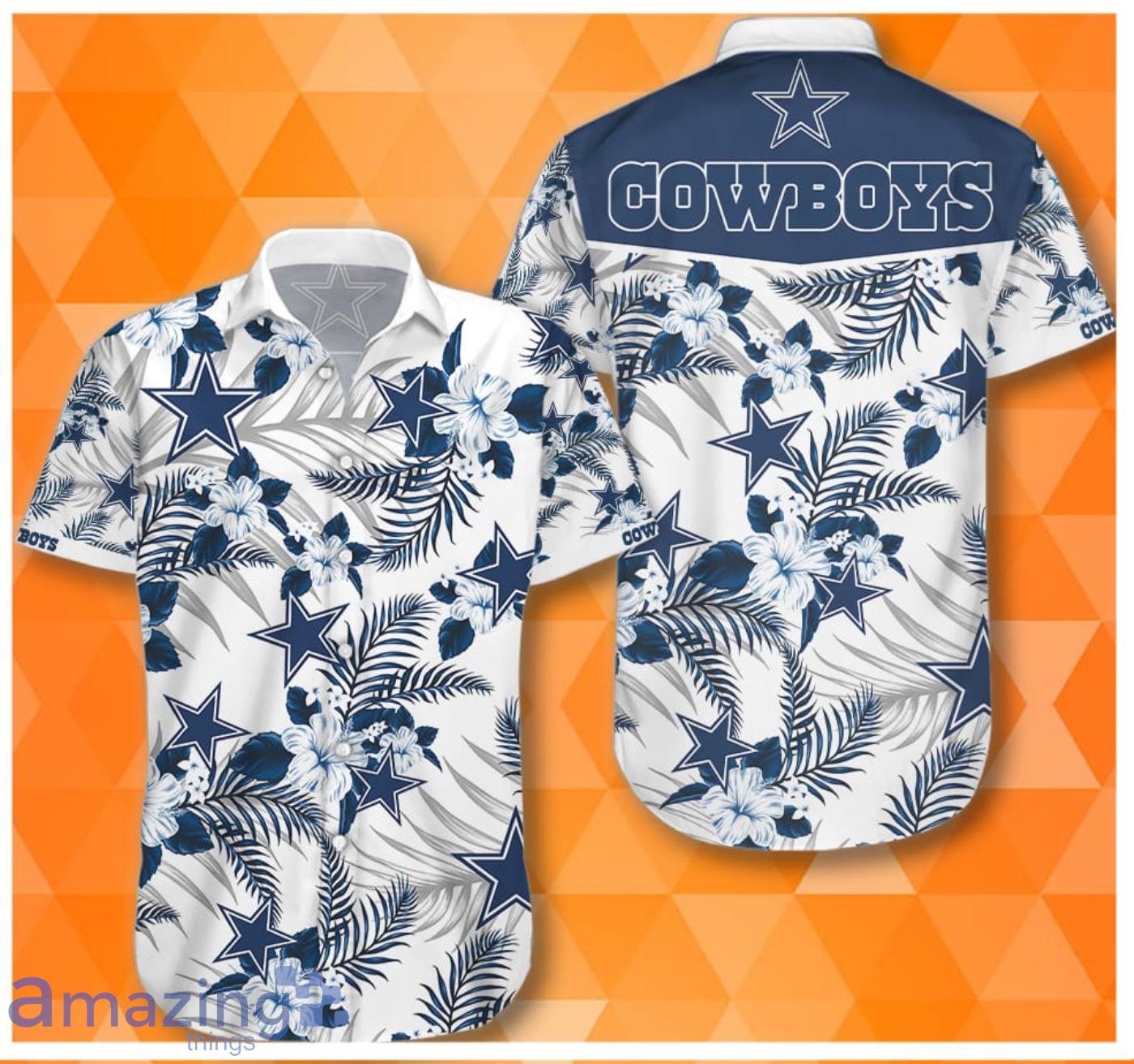 Dallas Cowboys Hibiscus Hawaiian Shirt Product Photo 1