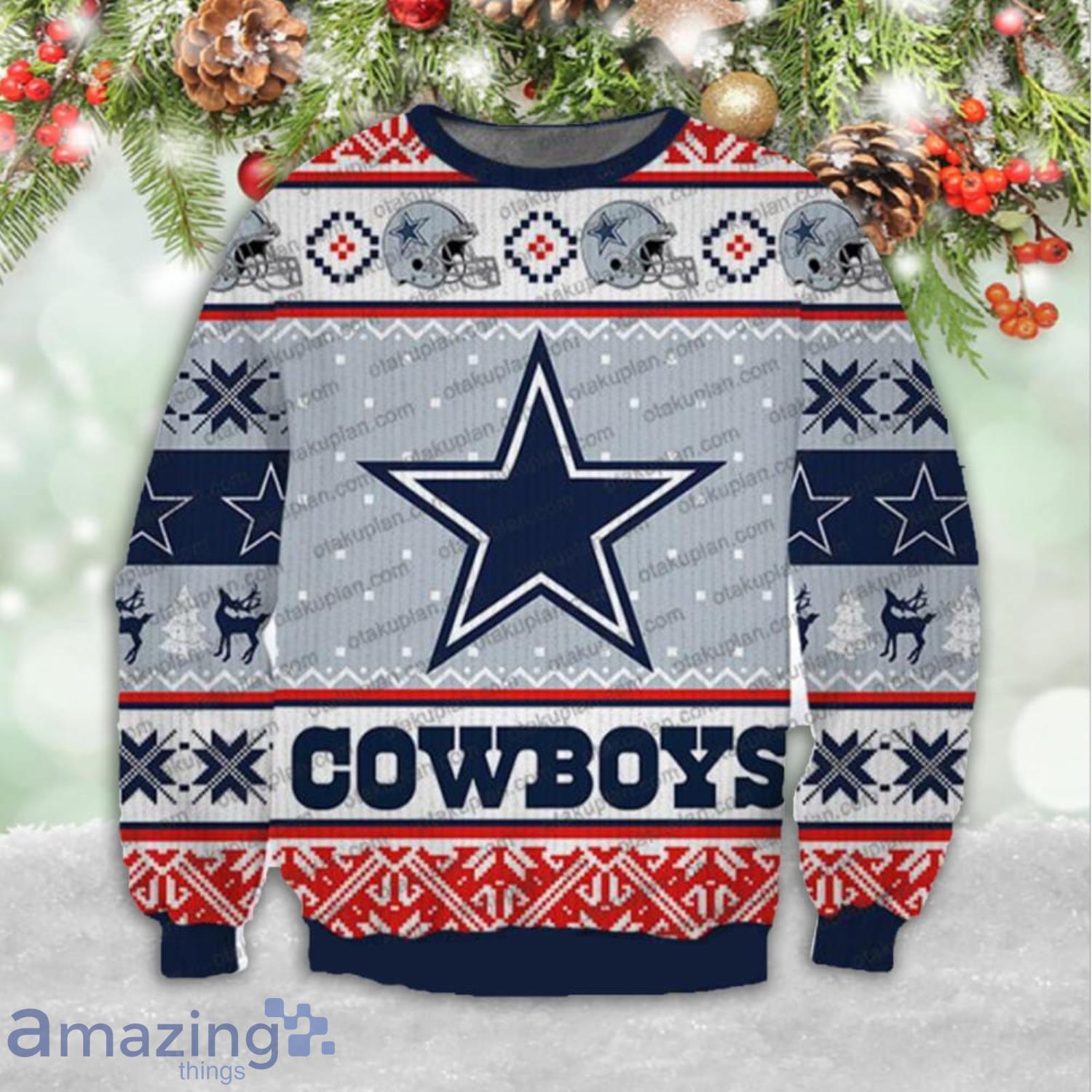 Dallas Cowboys Knitting Pattern Ugly Christmas Sweater Shirt For Fans Product Photo 1
