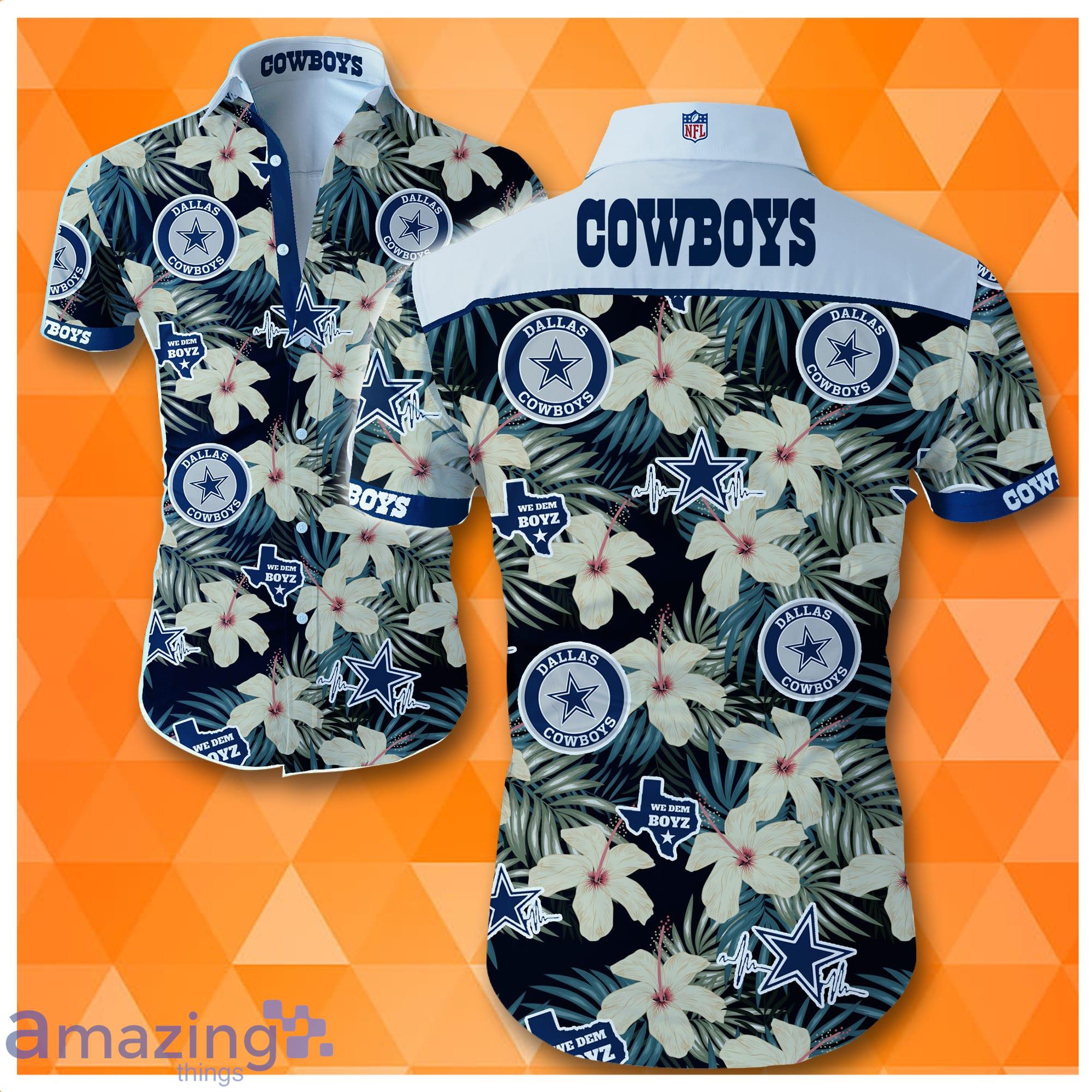 Dallas Cowboys NFL Half Tone Texture Style Short Sleeves Hawaiian Shirt