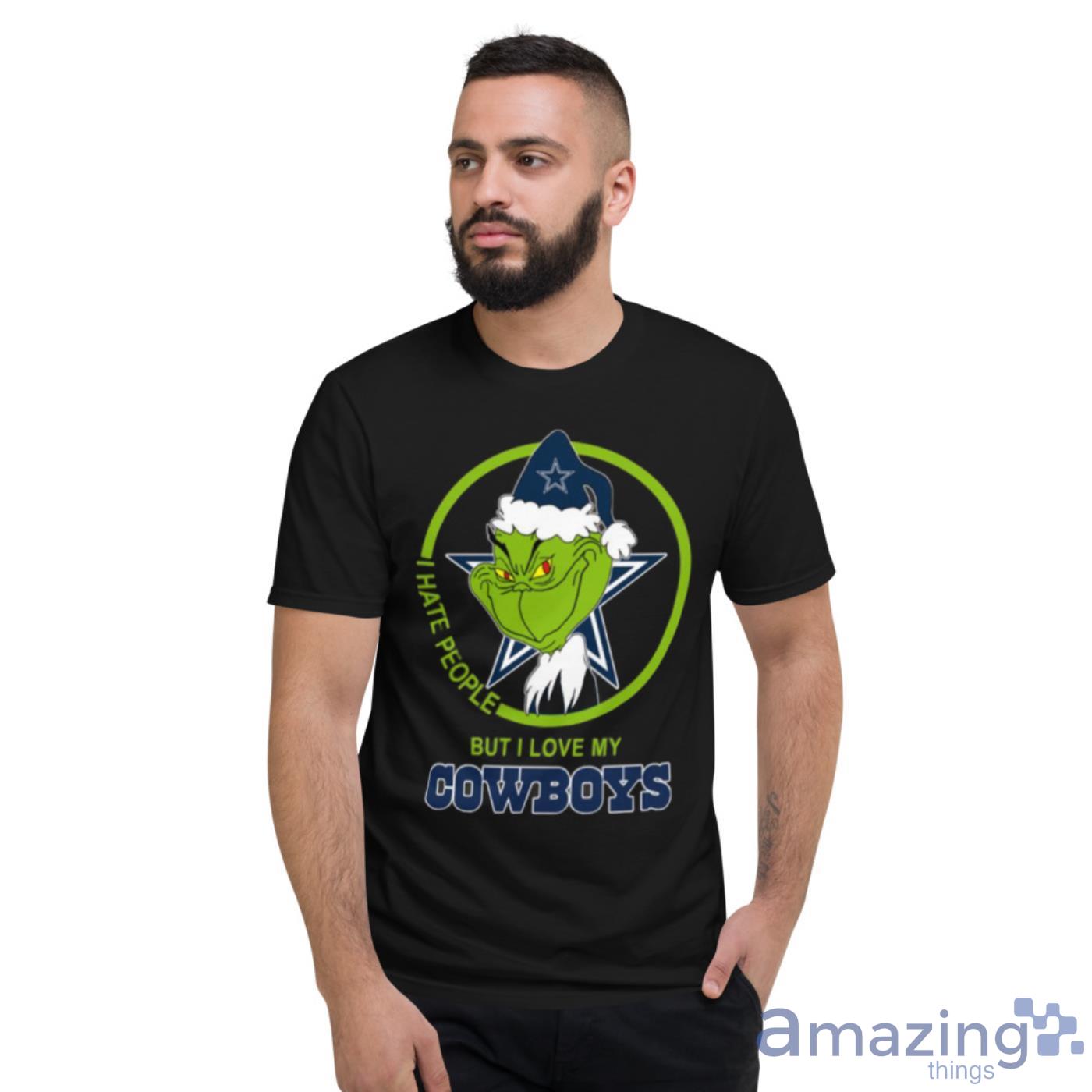 NFL Dallas Cowboys Makes Me Happy You Not So Much Grinch Football Sports T- Shirt