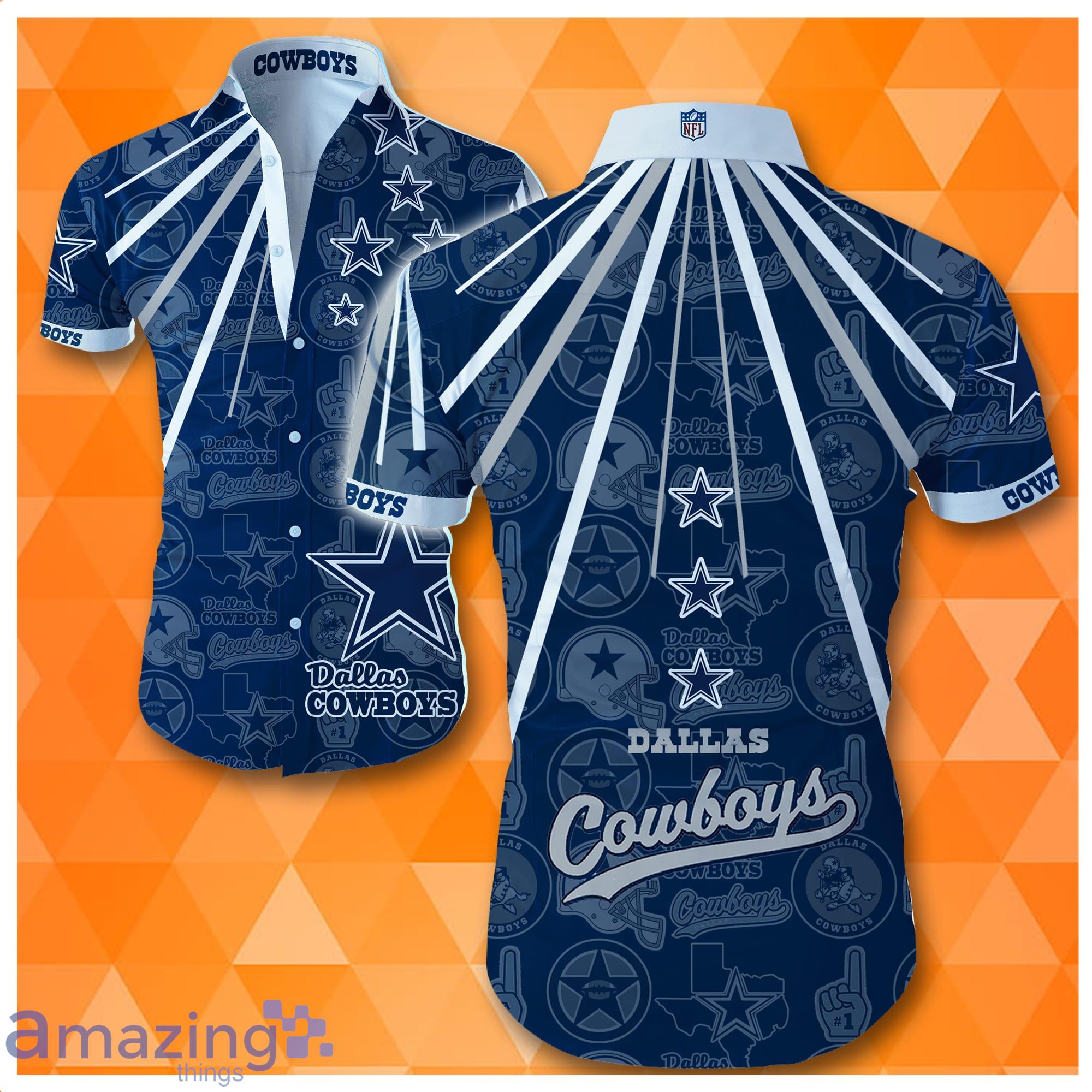 Dallas Cowboys NFL Half Tone Texture Style Short Sleeves Hawaiian Shirt