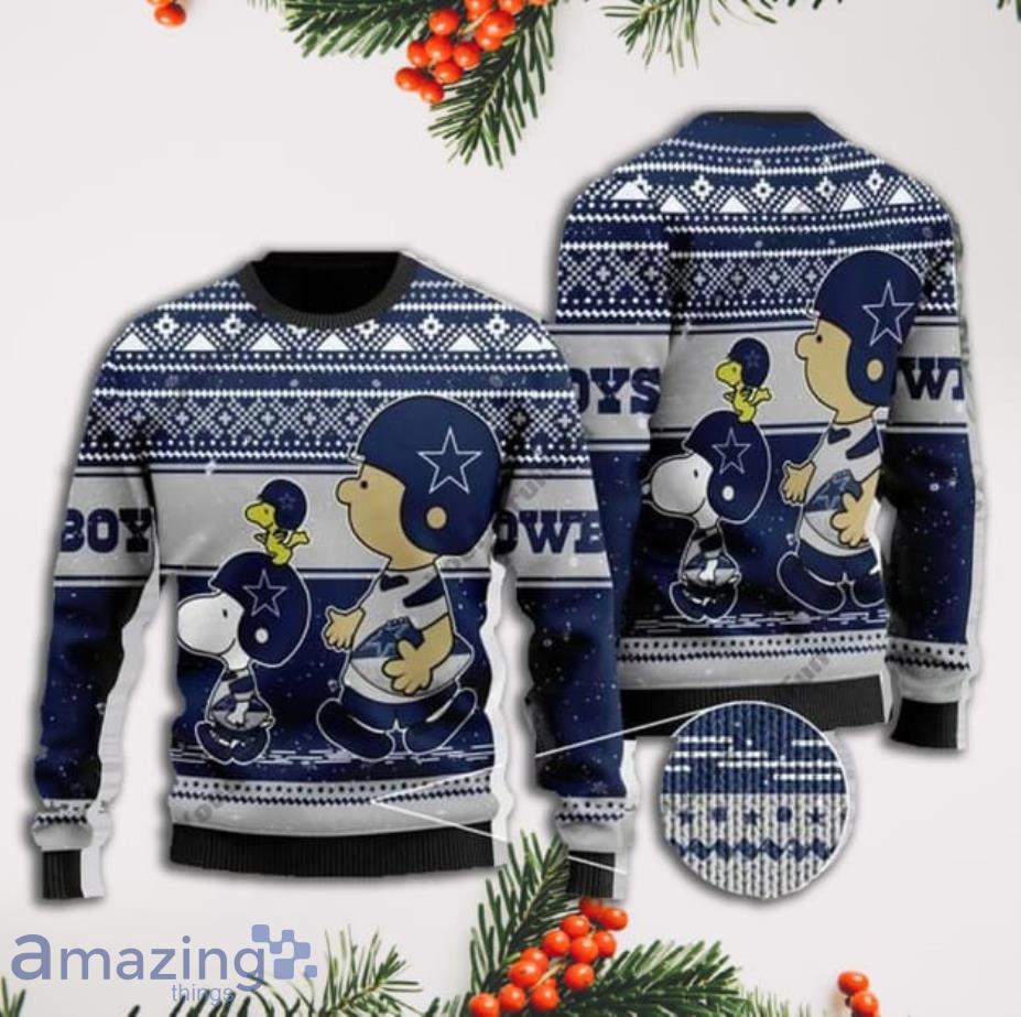 Dallas Cowboys SnoopyAll Over Print 3D Ugly Christmas Sweater Product Photo 1