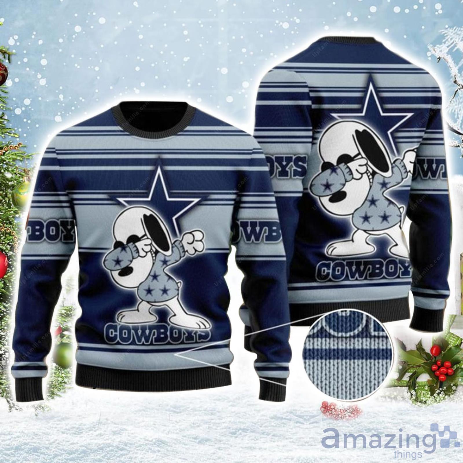 Dallas Cowboys Ugly Sweater Snoopy Dabbing Ugly Christmas Sweater Product Photo 1