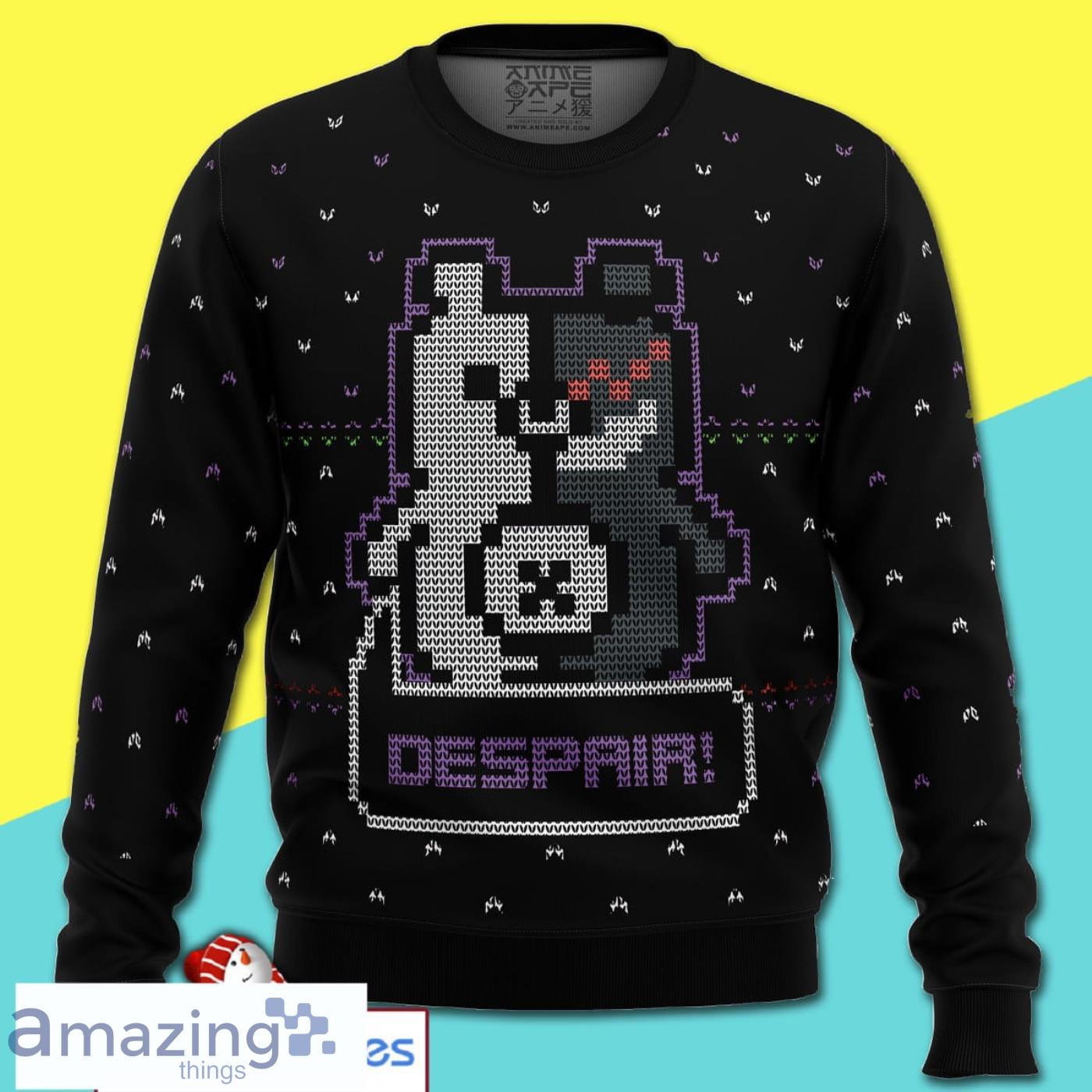 Danganronpa Monokuma Despair All Over Print Ugly Christmas Sweater Product Photo 1