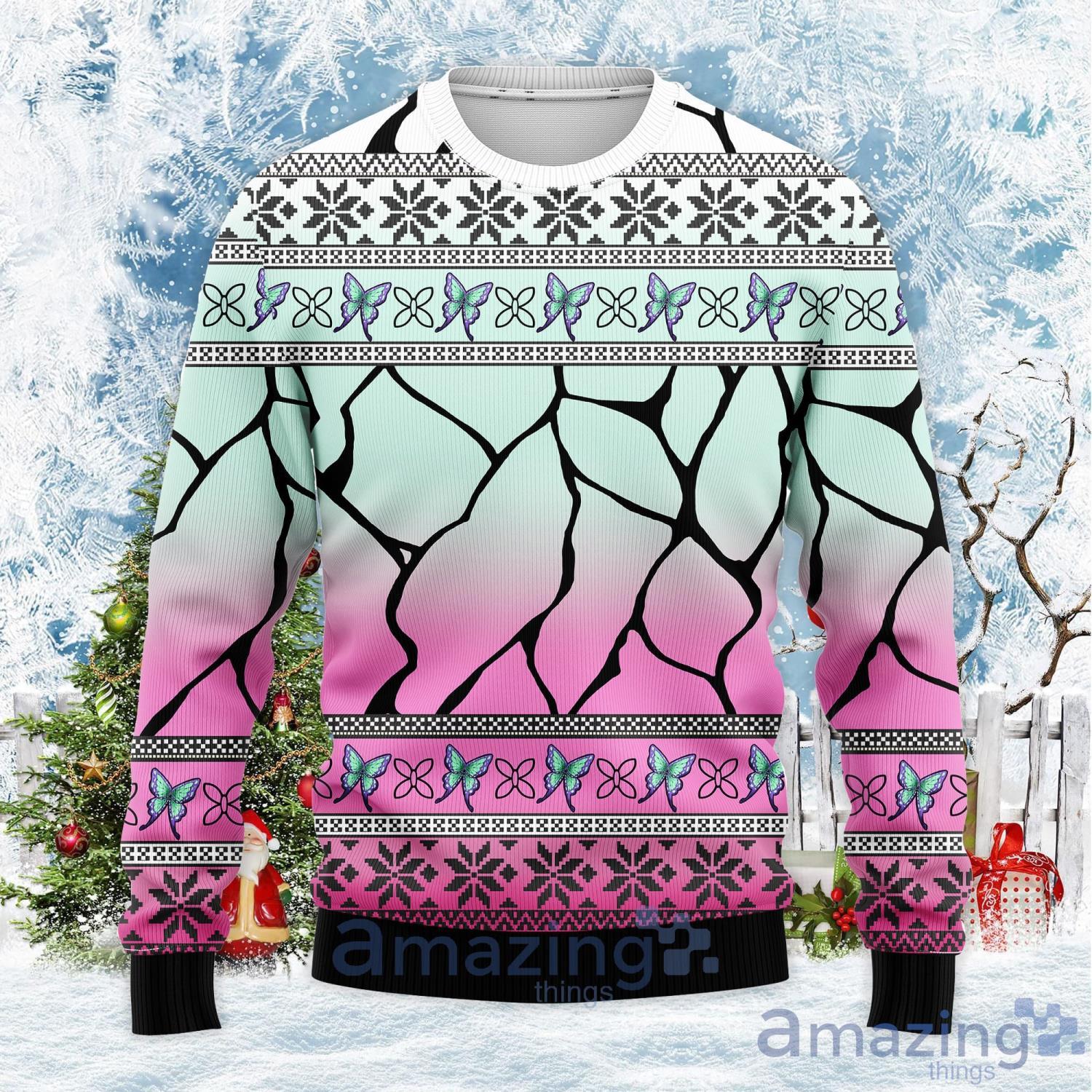 Demon Slayer Shinobu Anime Lover Christmas Gift Ugly Christmas Sweater Product Photo 1