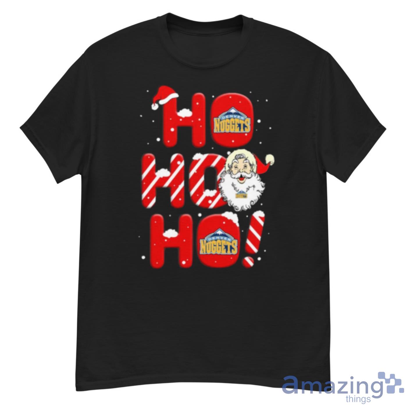Denver Nuggets NBA Basketball Ho Ho Ho Santa Claus Merry Christmas Shirt - G500 Men’s Classic T-Shirt