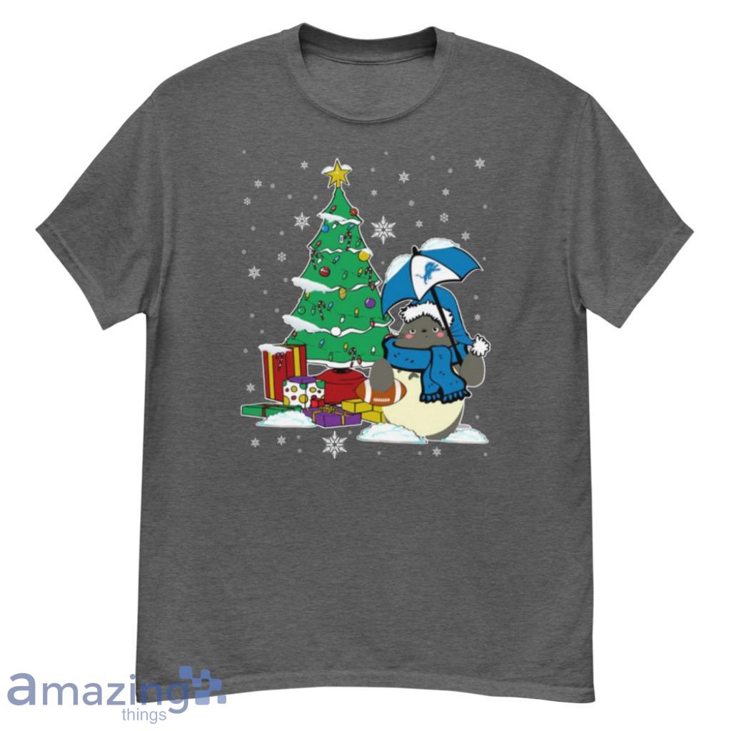 Detroit Lions NFL Football Cute Tonari No Totoro Christmas Sports T-Shirt - G500 Men’s Classic T-Shirt-1