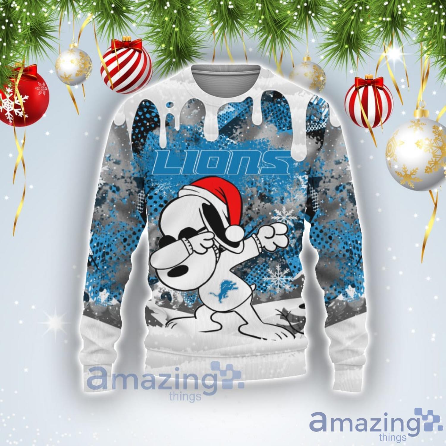 Detroit Lions Snoopy Dabbing Christmas Gift All Over Print Ugly