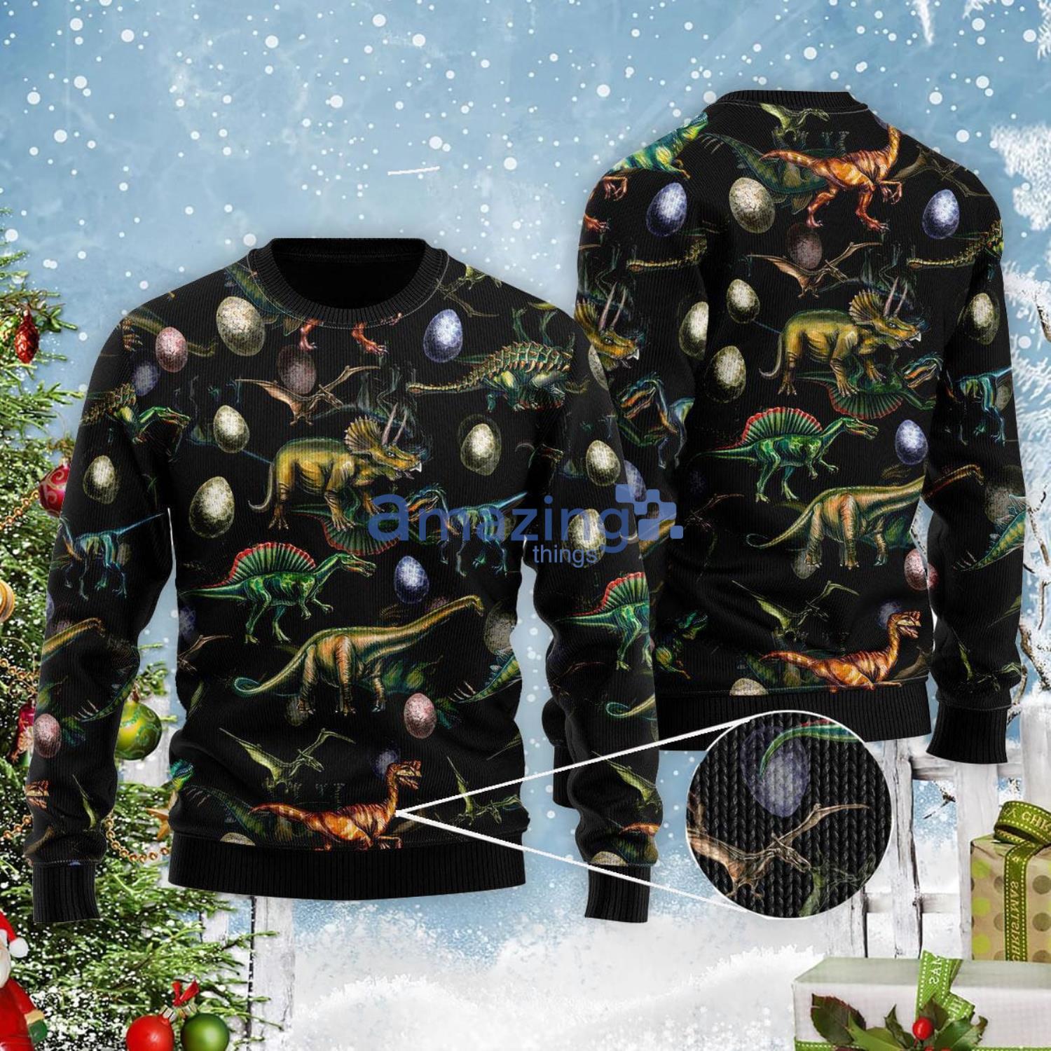 Dinosaurs Christmas Party Christmas Gift Ugly Christmas Sweater Product Photo 1