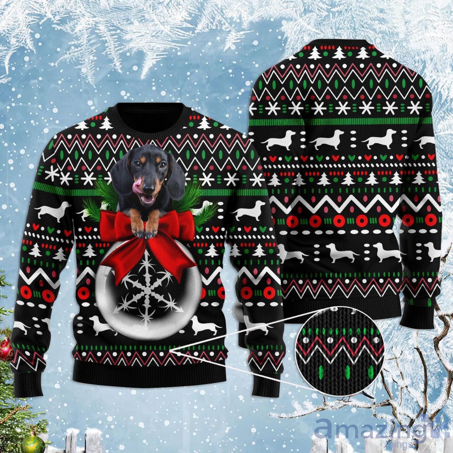 Dog Lover Dachshund Dog Christmas Ugly Sweater Product Photo 1