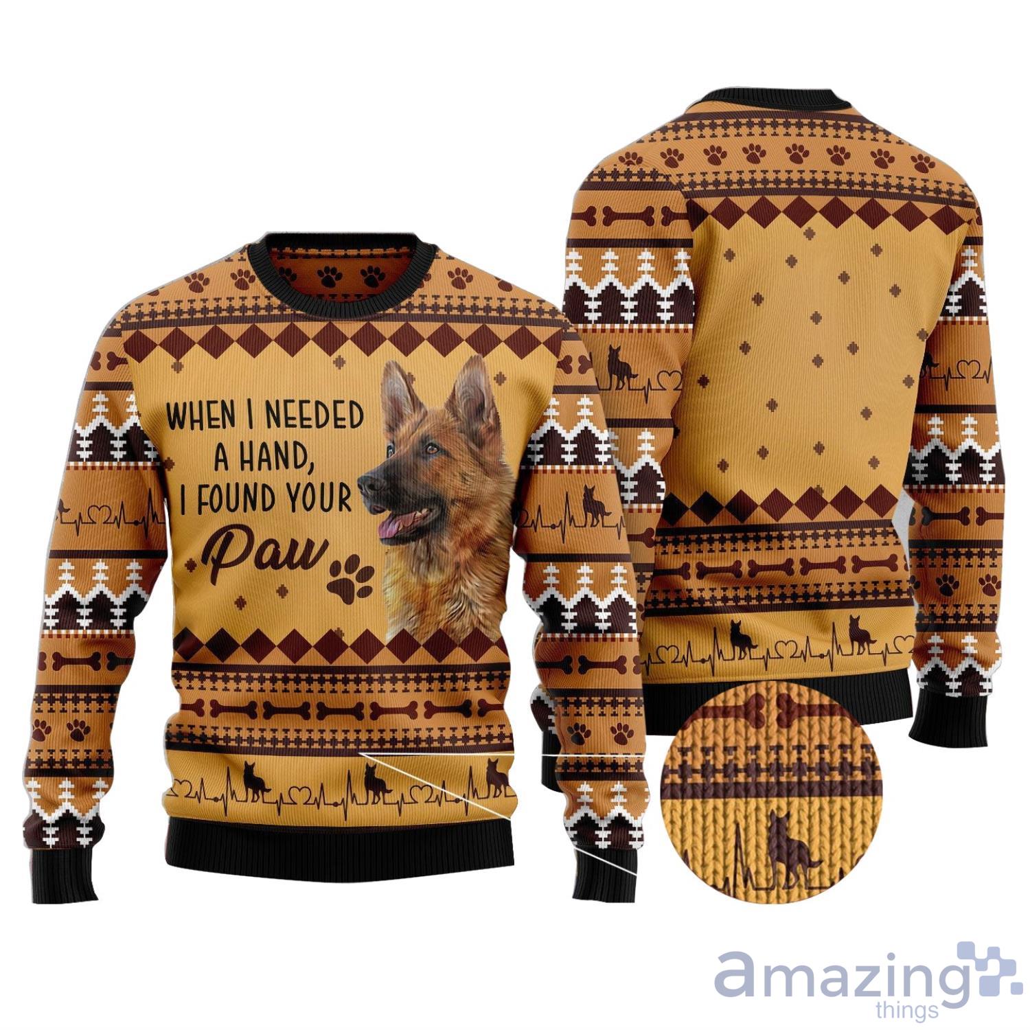 Dog Lover When I Need A Hand I Found Your Paw Cute Ugly Christmas Sweater Product Photo 1