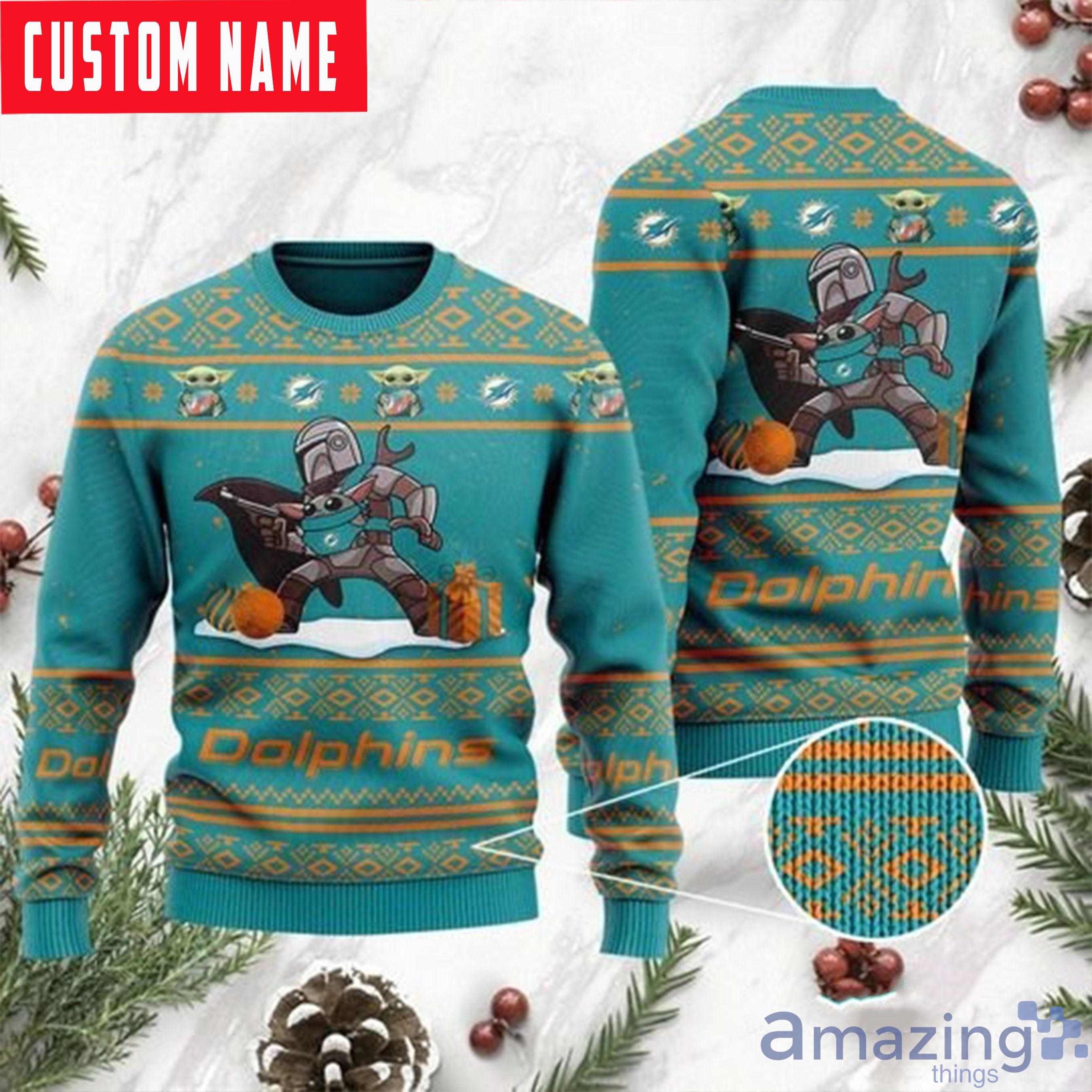 Dolphins Star Wars NFL Team Ugly Christmas Sweater Product Photo 1