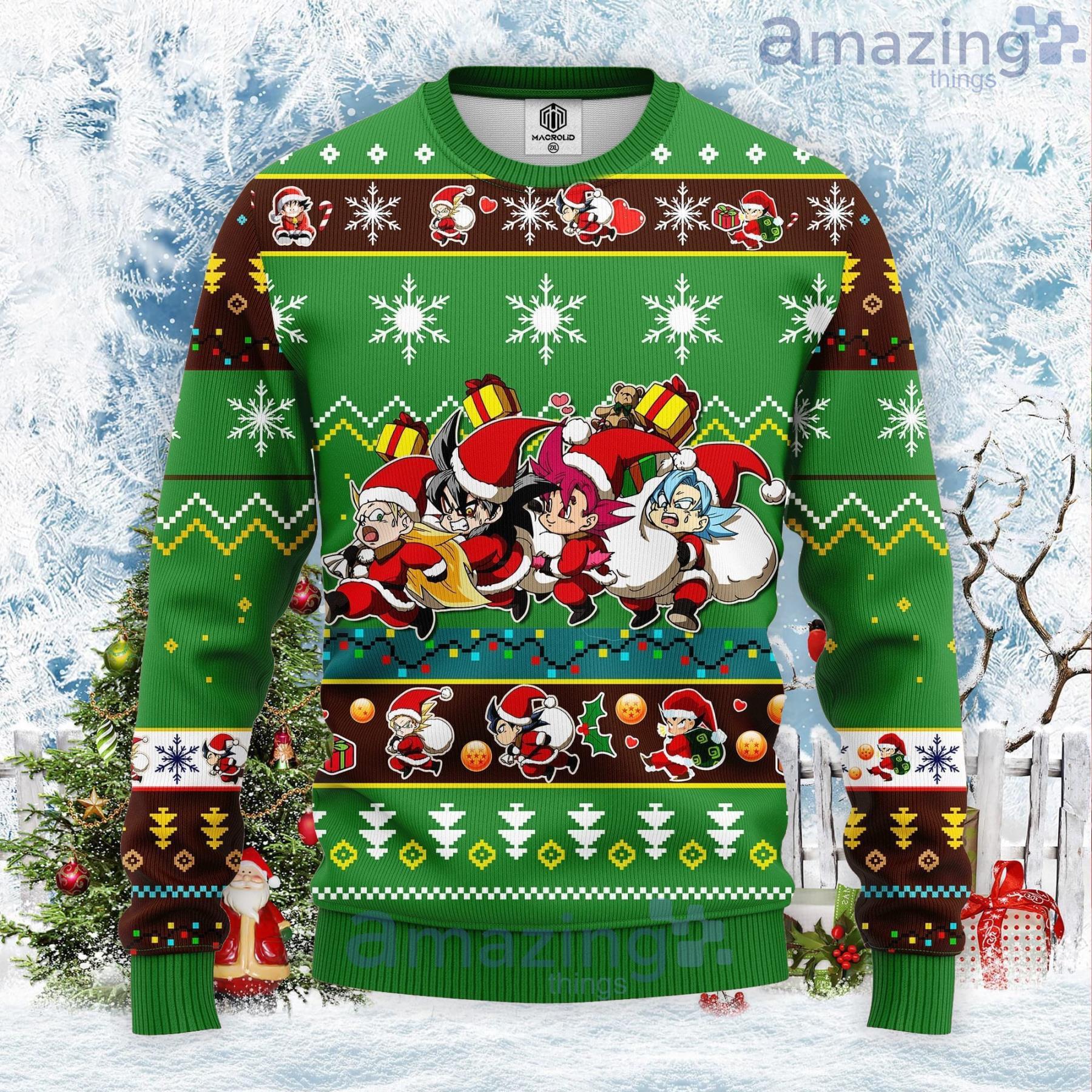 Dragon Ball Kid Green Ugly Christmas Sweater Product Photo 1