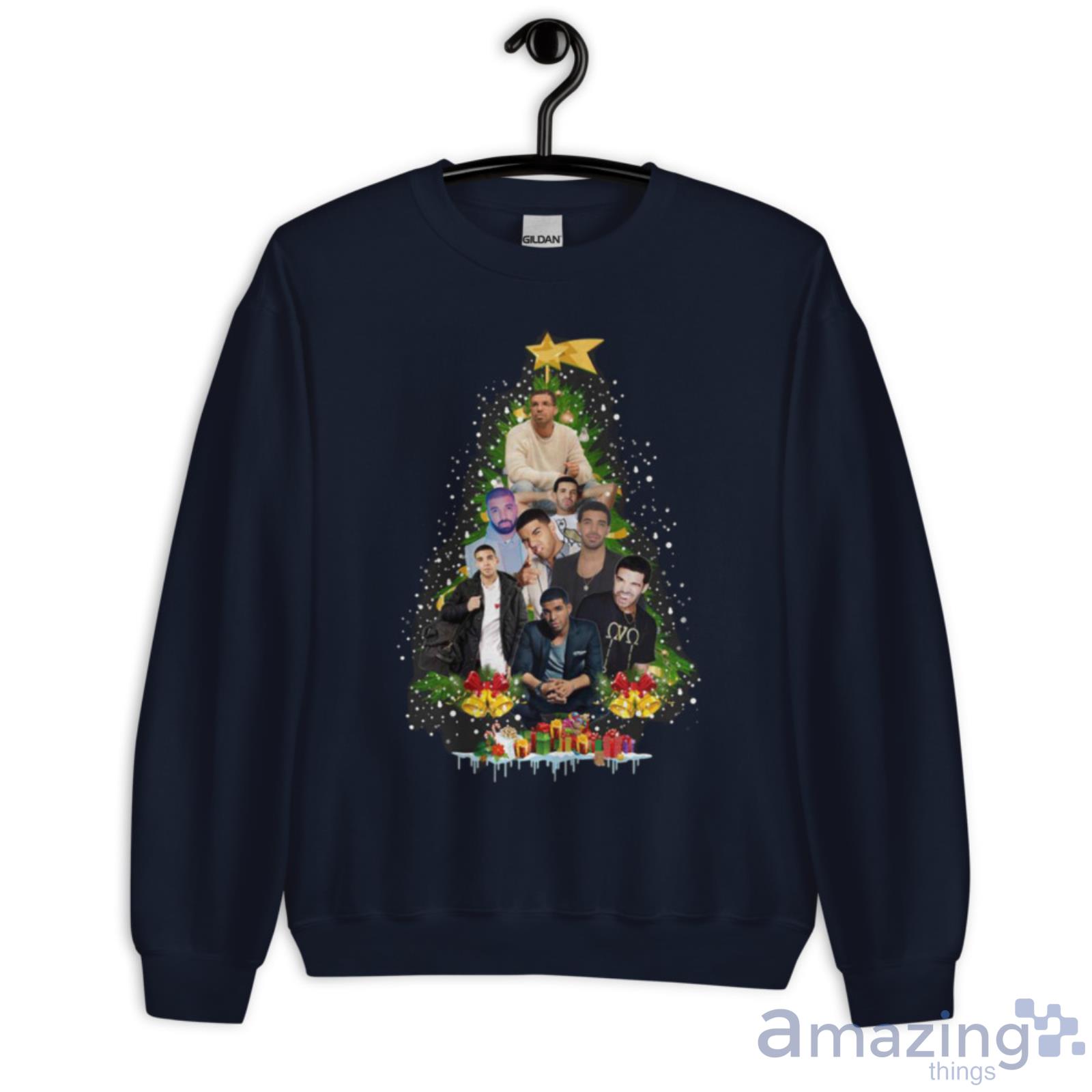 Drake And Christmas Tree Tee Shirt image Drake And Christmas Tree Tee Shirt - Unisex Crewneck Sweatshirt-1